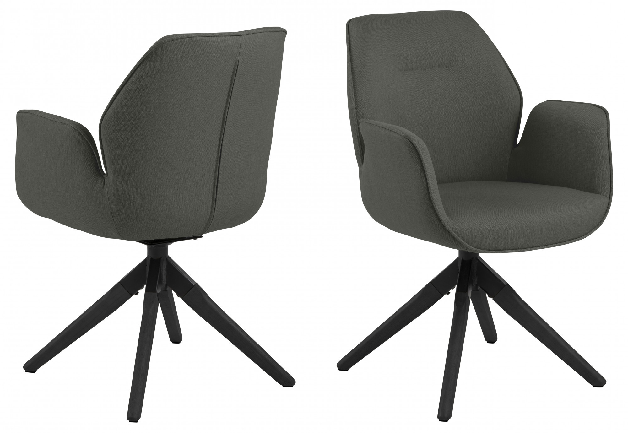 ACTONA GROUP Esszimmerstuhl »Alma«, 1 St., Polyester, mit eleganten Kedern, Drehstuhl mit Rückholfunktion