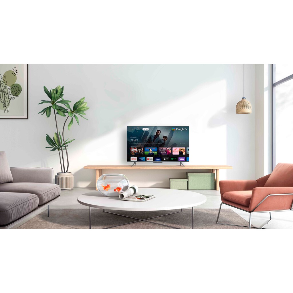 TCL QLED-Fernseher »43C735X2«, 108 cm/43 Zoll, 4K Ultra HD, Smart-TV-Google TV, HDR Premium, Dolby Atmos, HDMI 2.1, Metallgehäuse, ONKYO-Sound