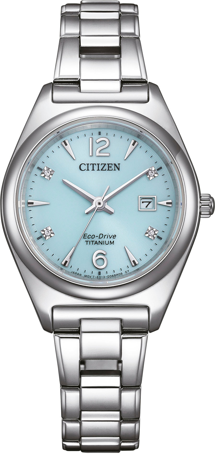 Citizen Solaruhr »EW2601-81M«, Armbanduhr, Damenuhr, Titanarmband, bis 10 bar wasserdicht, Datum