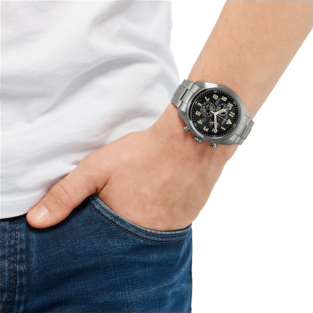 Citizen Chronograph, Armbanduhr, Herrenuhr, Solar, Stoppfunktion, Titan, Saphirglas