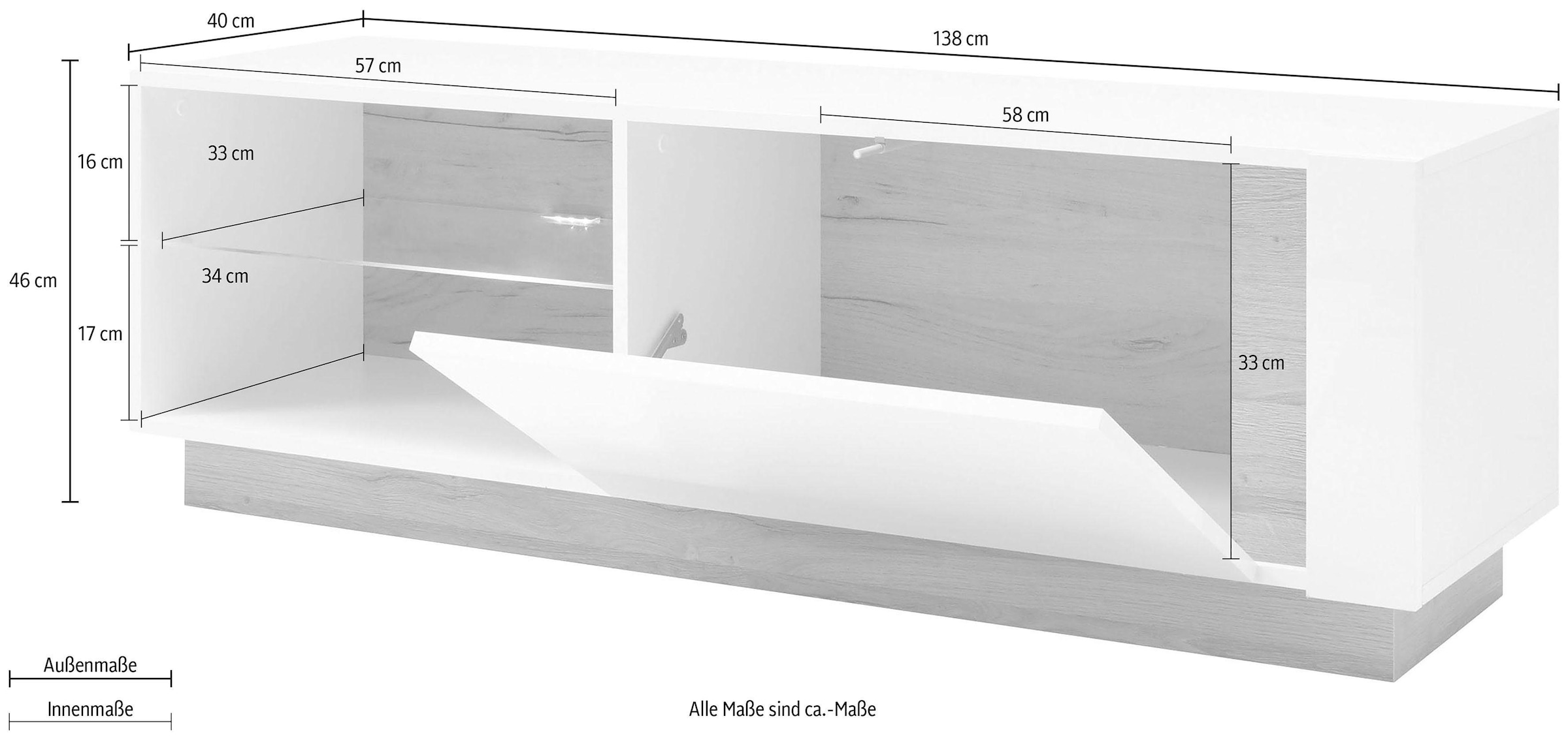 INOSIGN Lowboard »CLAiR Lowboard 31«, Breite 138 cm