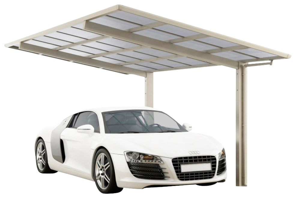 Einzelcarport »Linea Typ 80 Standard-Edelstahl-Look«, Aluminium, 257 cm,...