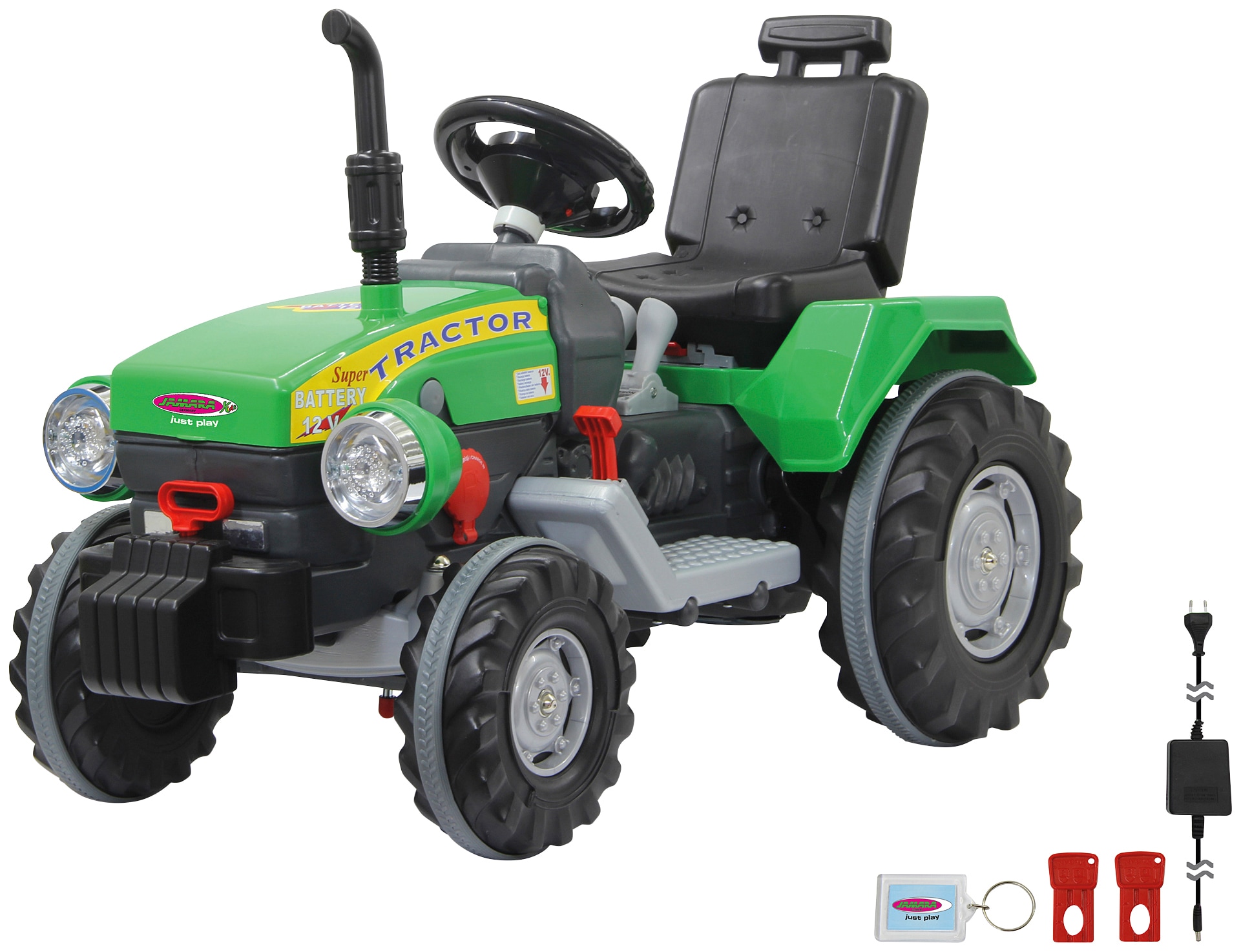 Kinderfahrzeug Traktor Power Drag grün 12V - Toys-Trend