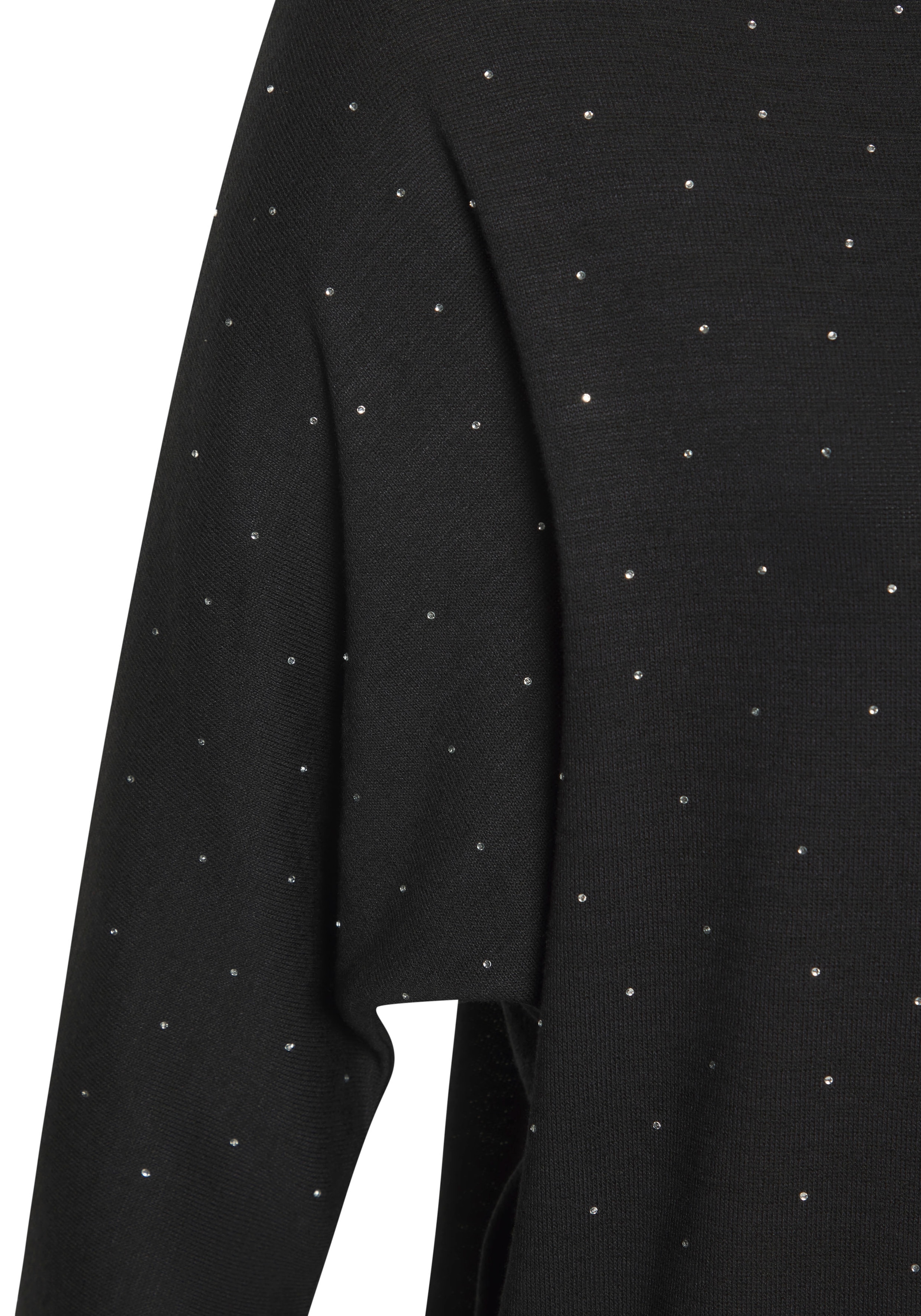 LASCANA Rundhalsshirt »mit funkelnden Strass-Steinen« aus weichem Viskose-Strick