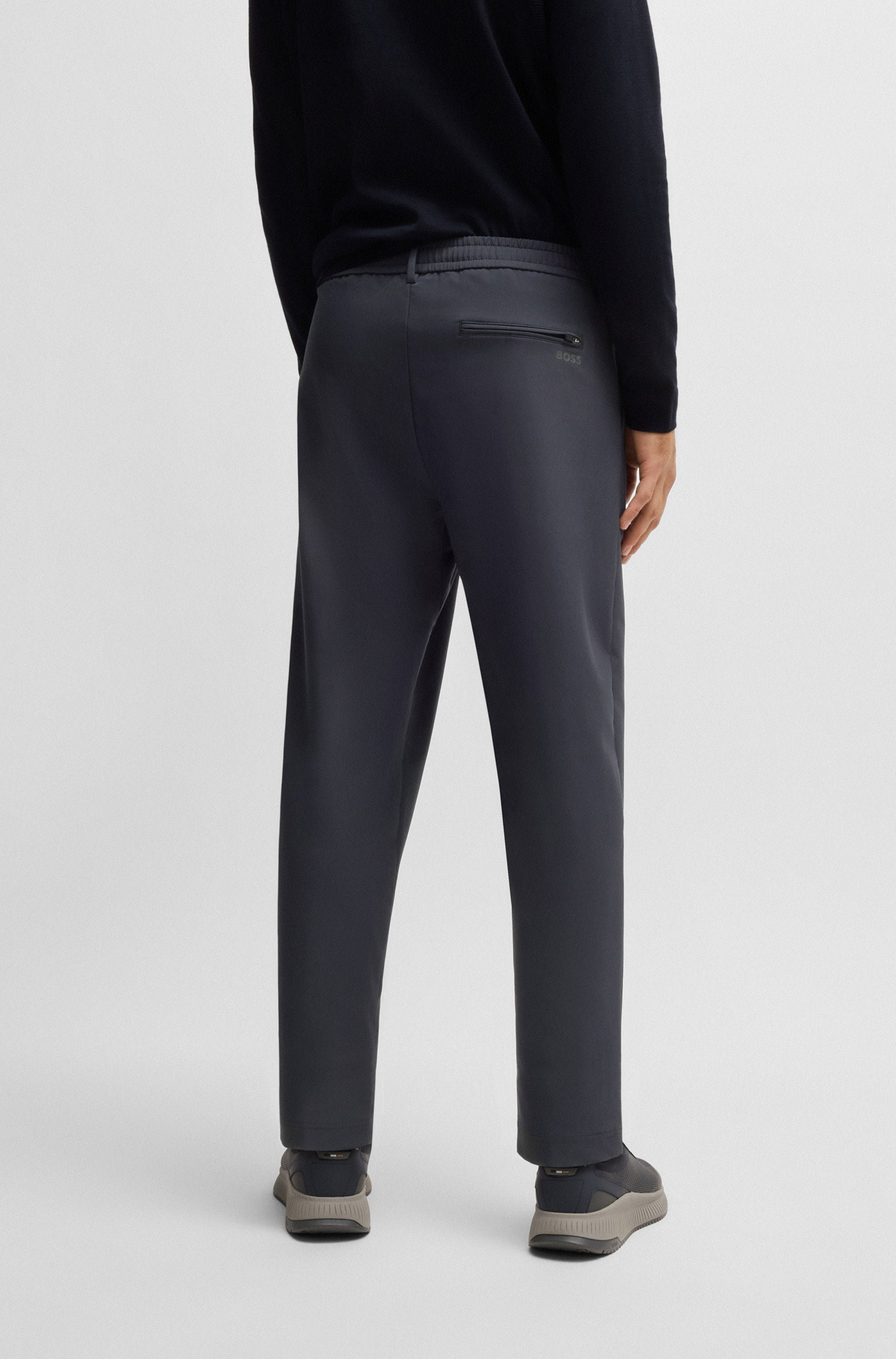 BOSS GREEN Webhose »T_Convert-Pleat«, mit Zugbund und Markenlabel