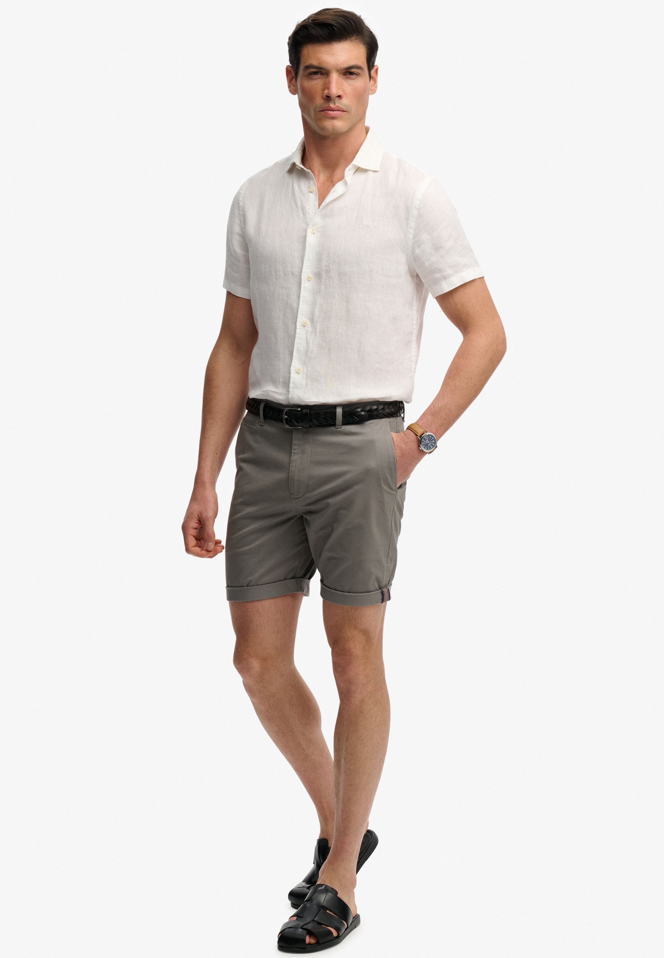 Superdry Chinoshorts »PREMIUM REGULAR CHINO SHORT«  aus Baumwollmischung mit Elasthan, Relaxed Fit, unifarben, knielang