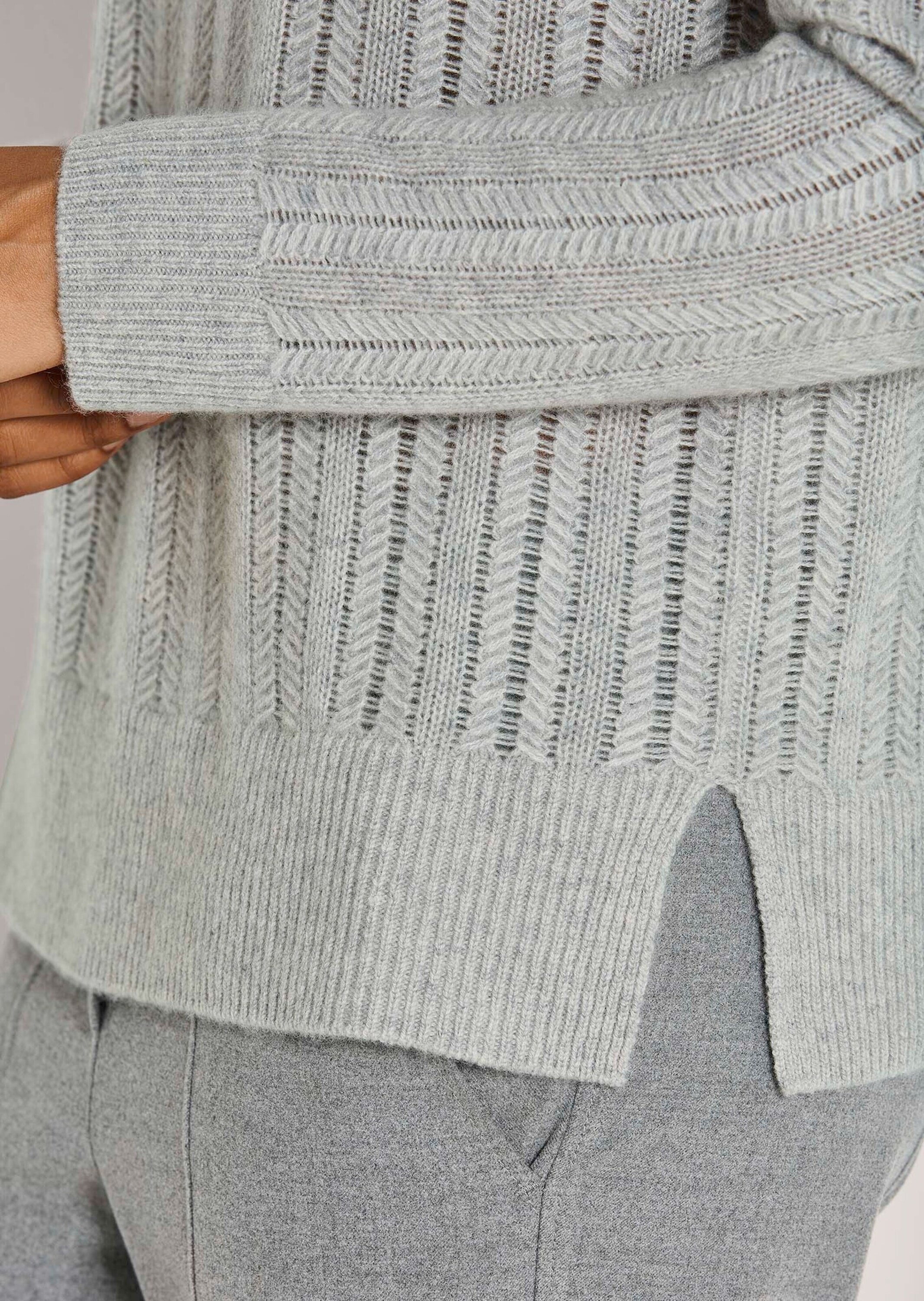 MADELEINE Longpullover »Kaschmirpullover Eleganter Strickpullover mit Zopf- und Ajour-Muster« Reines Kaschmir