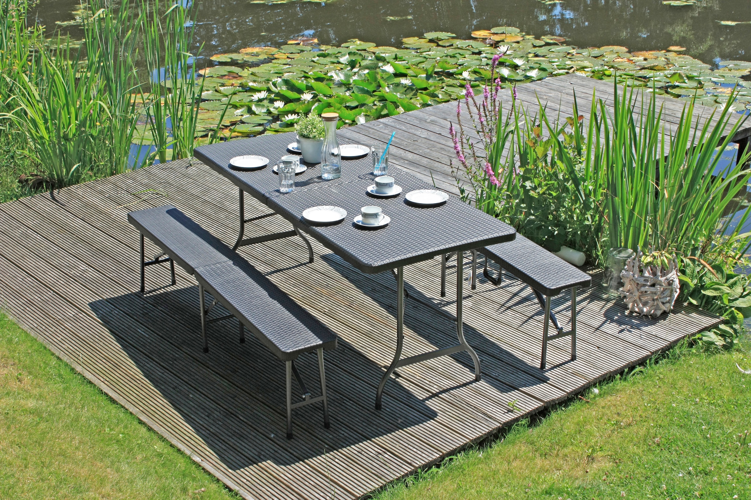 Pleasure Bänke, Garden 2 Kunststoff Tisch, bei 3-tlg., Bierzeltgarnitur »Ventana«,