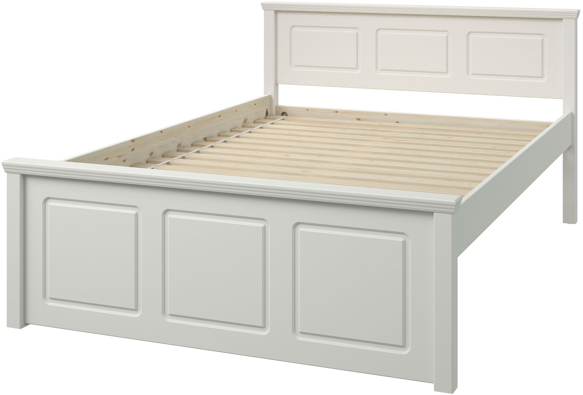 OTTO home Stauraumbett »SVEA – Landhausstil, Massivholz-Kiefer & Lattenrost inklusive« B/T/H: 150/211/93 cm,  2 Schubladen + offene Fächer, FSC® zertifiziert, Made in Europe