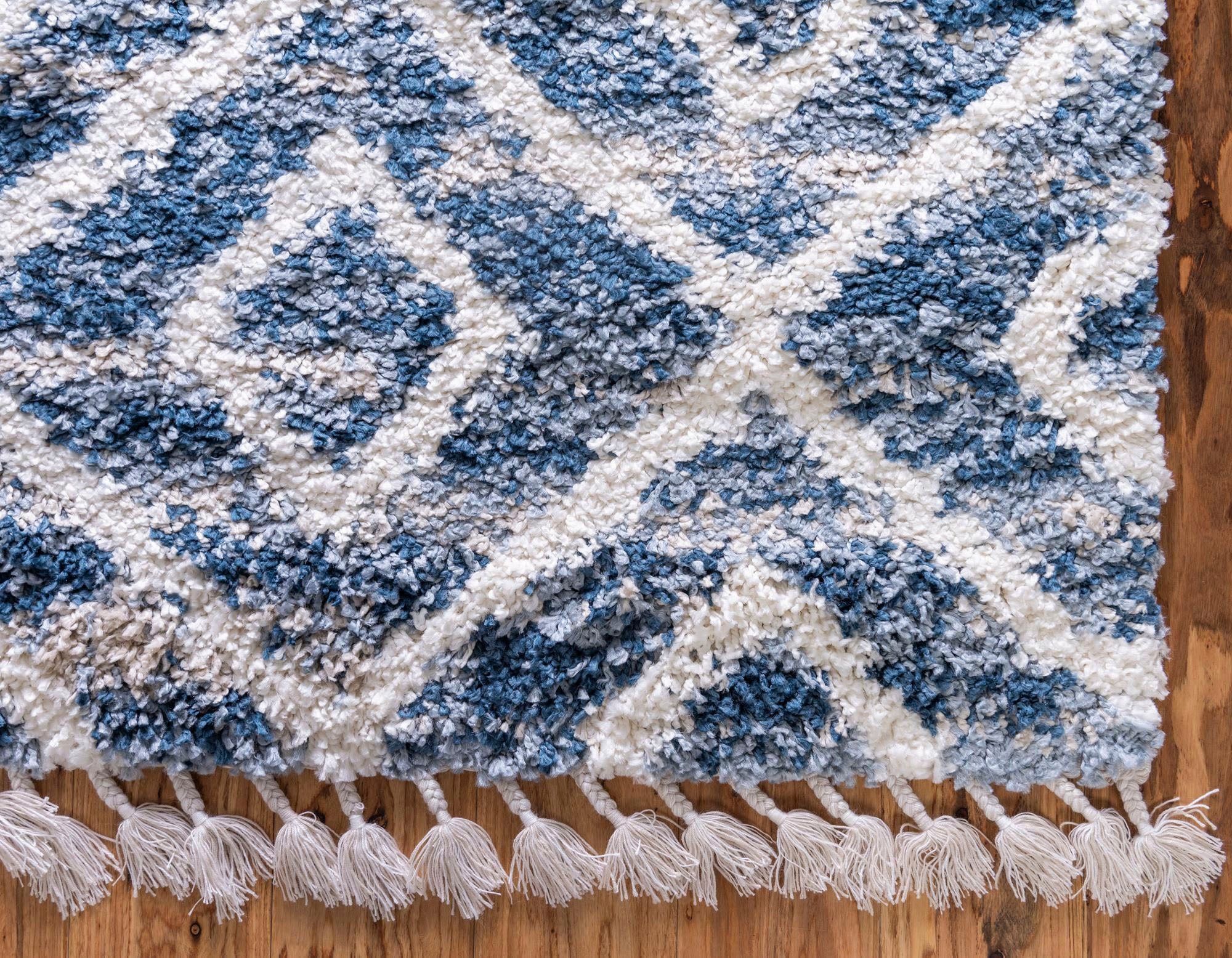 Myflair Möbel & Accessoires Hochflor-Teppich »Top Shag Lagerräumung«, rechteckig, 32 mm Höhe, gewebt, Rauten Design, melierte Optik, weich & kuschelig, mit Fransen
