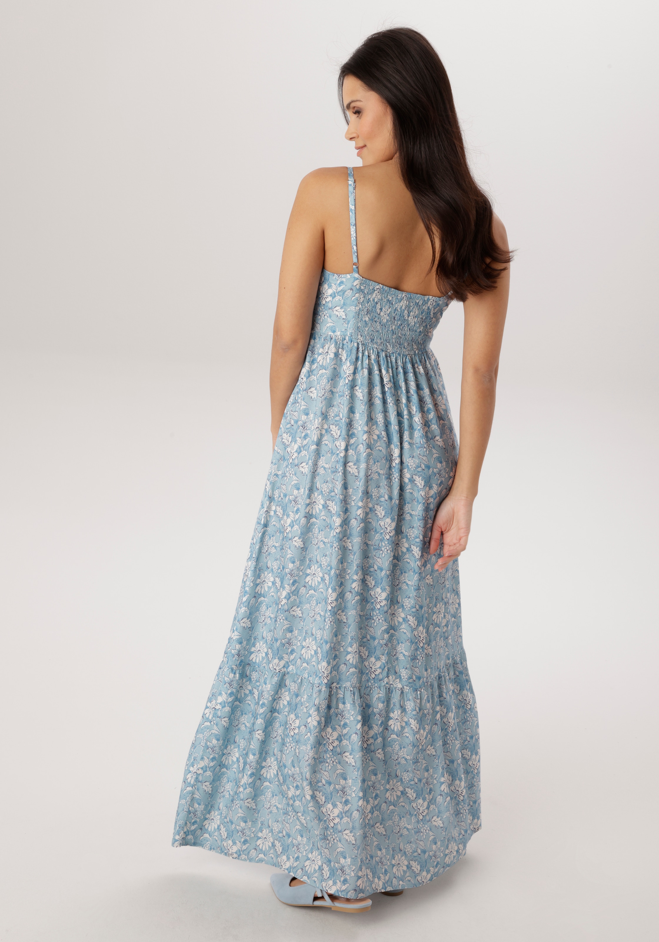 Aniston SELECTED Sommerkleid mit Jeansbesatz und aufgesetzten Nieten - NEUE KOLLEKTION