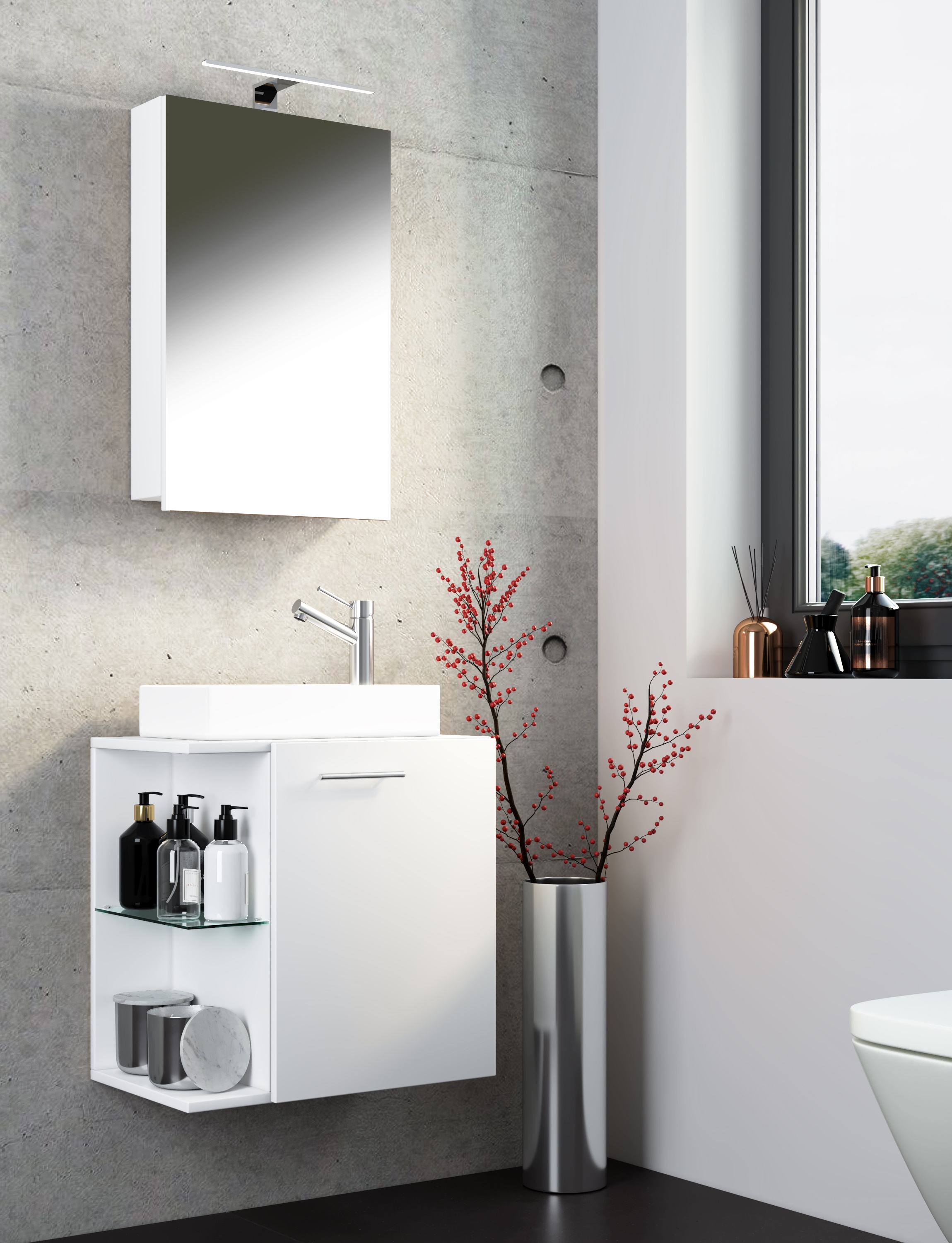 VCM Waschtisch »3-tlg Gäste WC Waschplatz Waschtisch Hausa Schrank« 3 Stk. tlg.