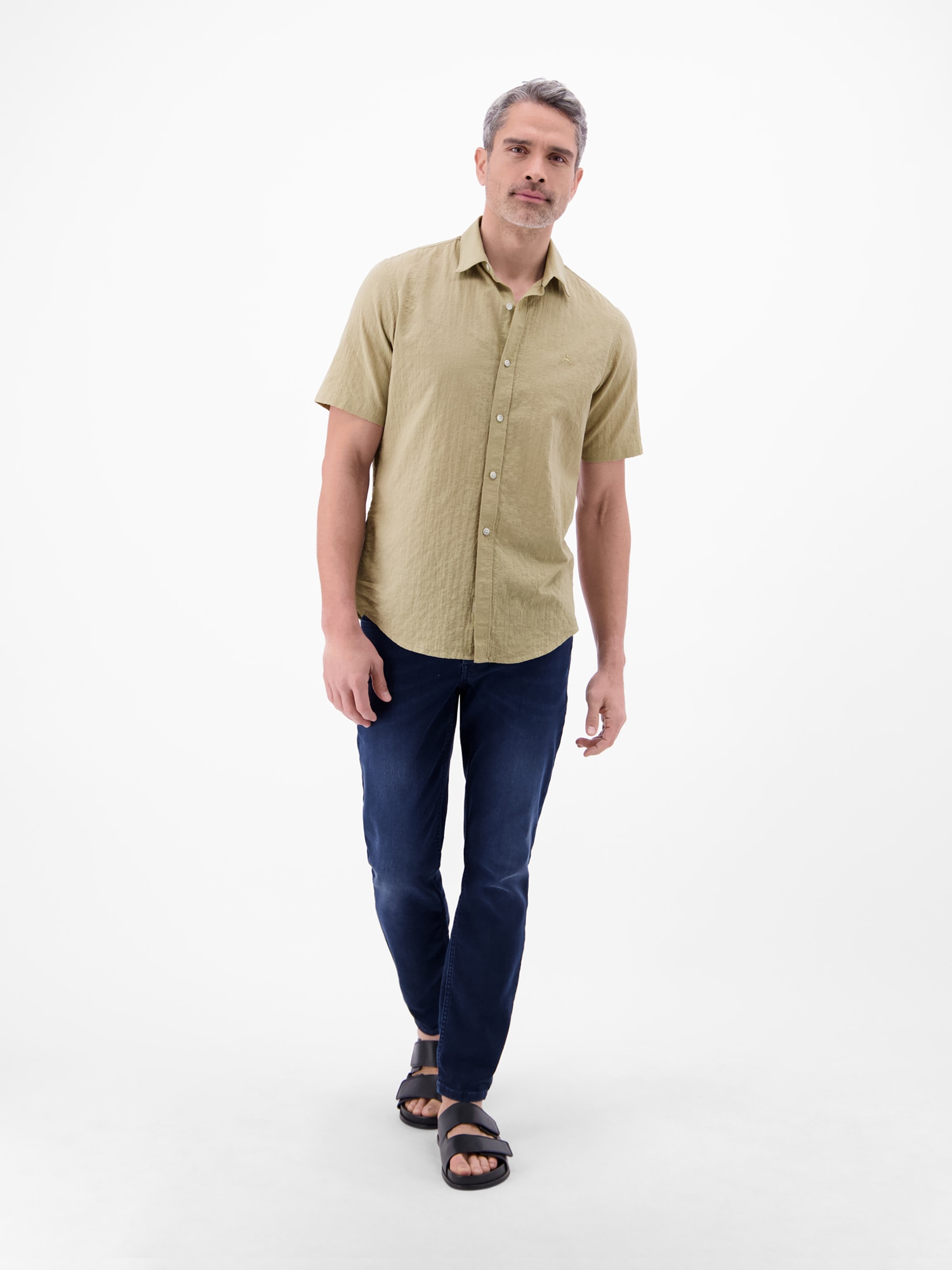 LERROS Kurzarmhemd »Kurzarmhemd im Knitterlook«
