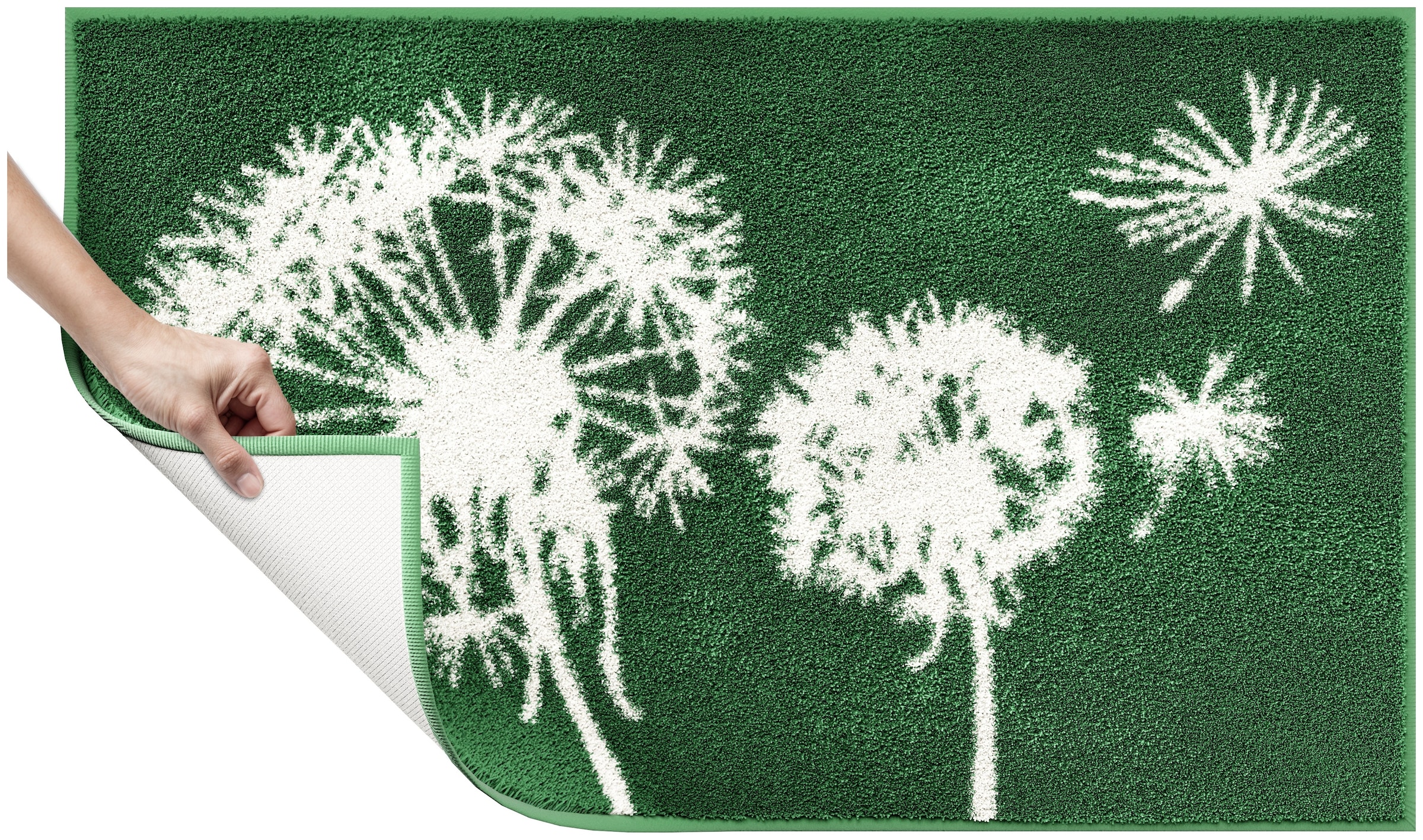 Grund Badematte »Pusteblume, Badvorleger, Badezimmer Teppich, sehr weich«, rutschhemmend beschichtet, schnell trocknend-fußbodenheizungsgeeignet, weiche Haptik, auch als 2-teiliges Set erhältlich, Made in Europe