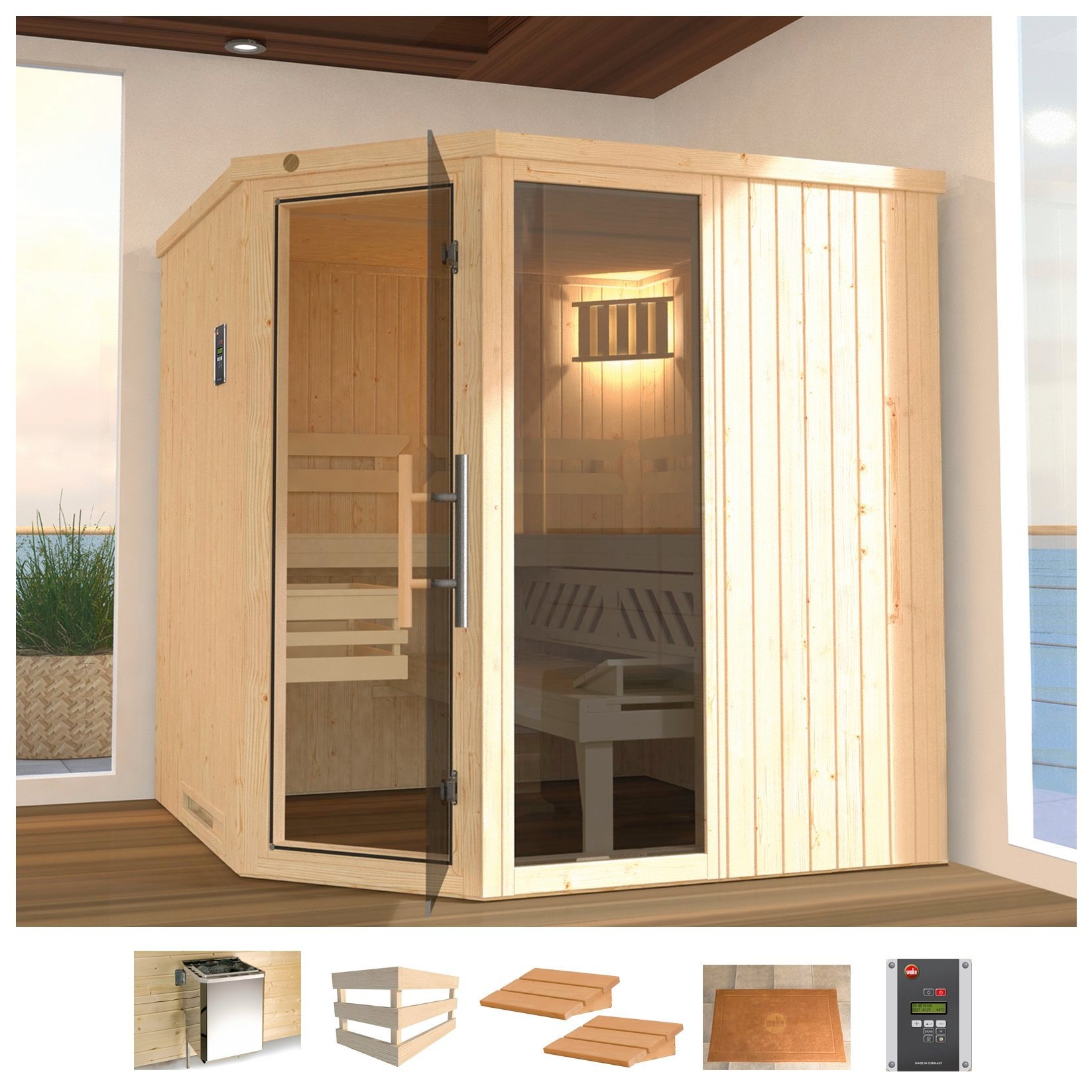 Sauna ext. weka 7,5 Steuerung 3«, »Varberg Jahren online mit 3 XXL Garantie kW | Ofen kaufen mit