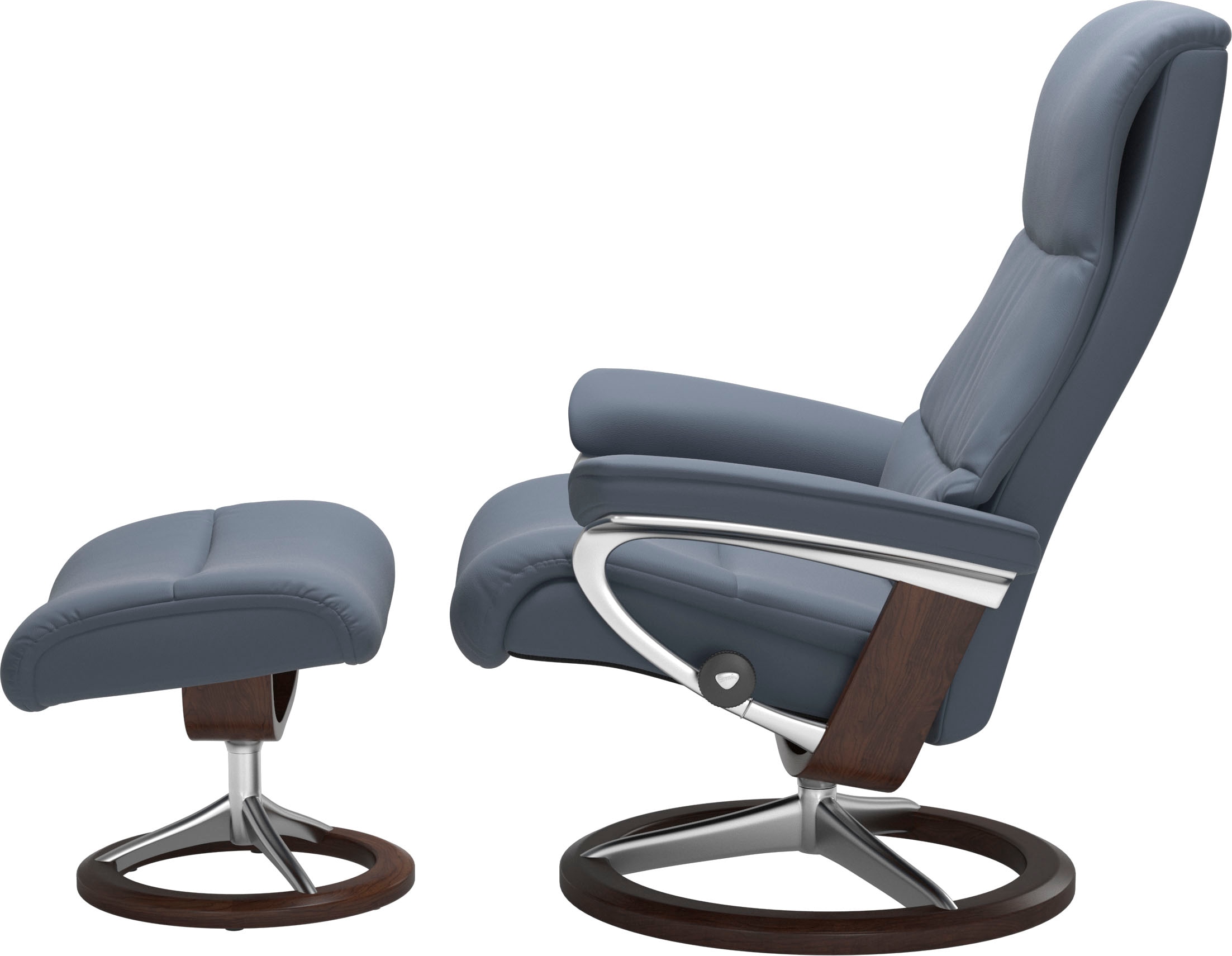 Stressless® Relaxsessel »View«, (Set, Relaxsessel mit Hocker), mit Signature Base, Größe S,Gestell Braun