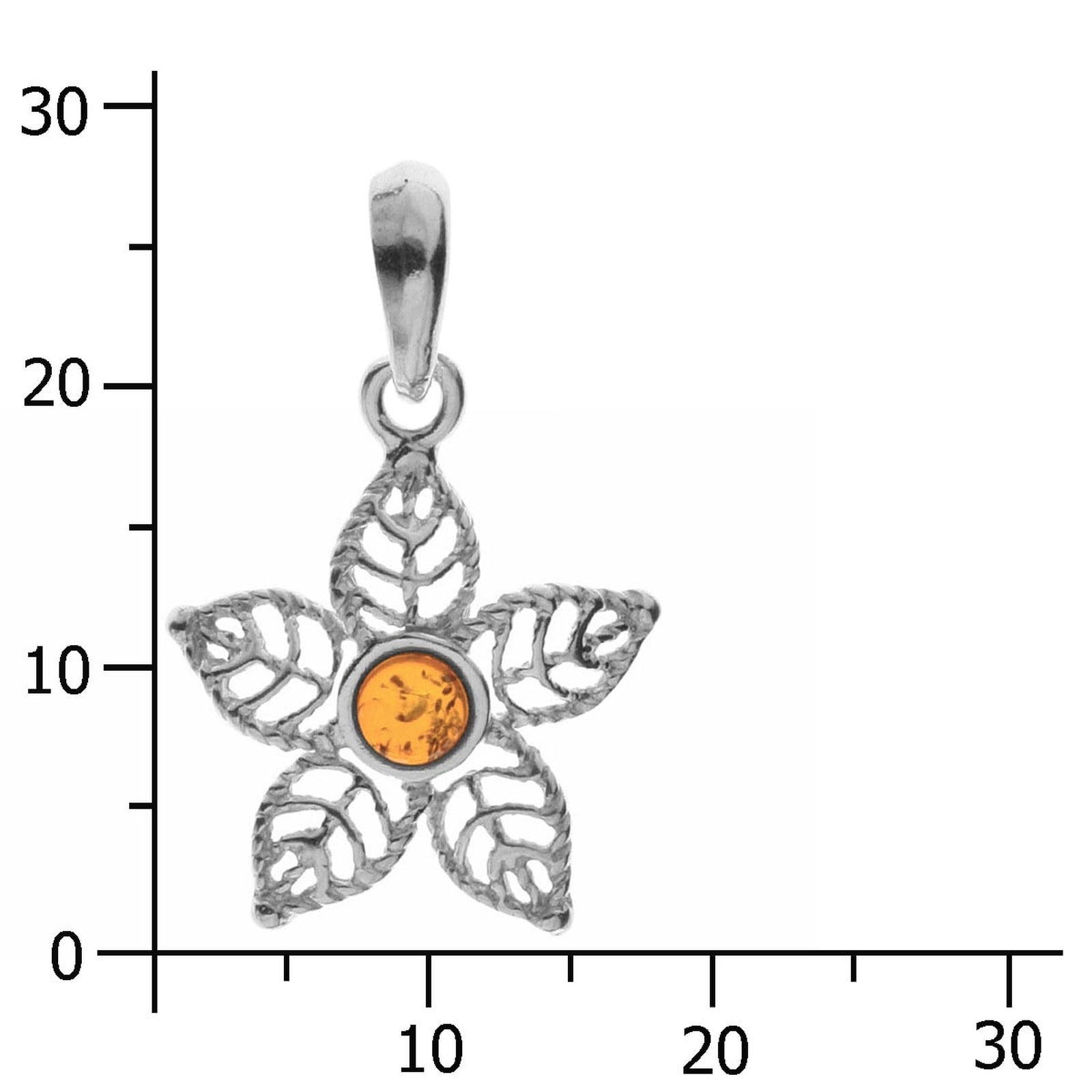 OSTSEE-SCHMUCK Kettenanhänger »- Blüte - Silber 925/000 - Bernstein«