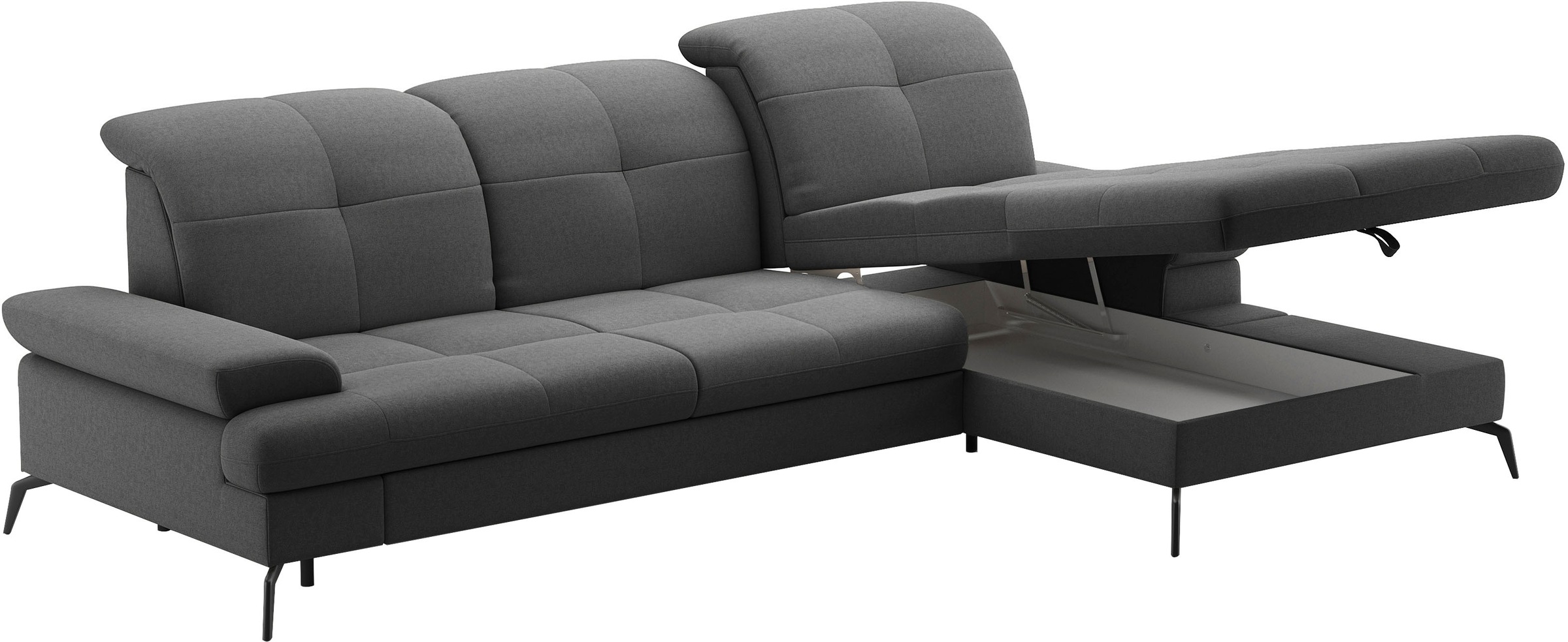 sit&more Ecksofa »Amica, L-Form, inkl. Sitztiefenverstellung & Armteilverstellung«, wahlweise mit Bettfunktion, Bettkasten und Kopfteilverstellung