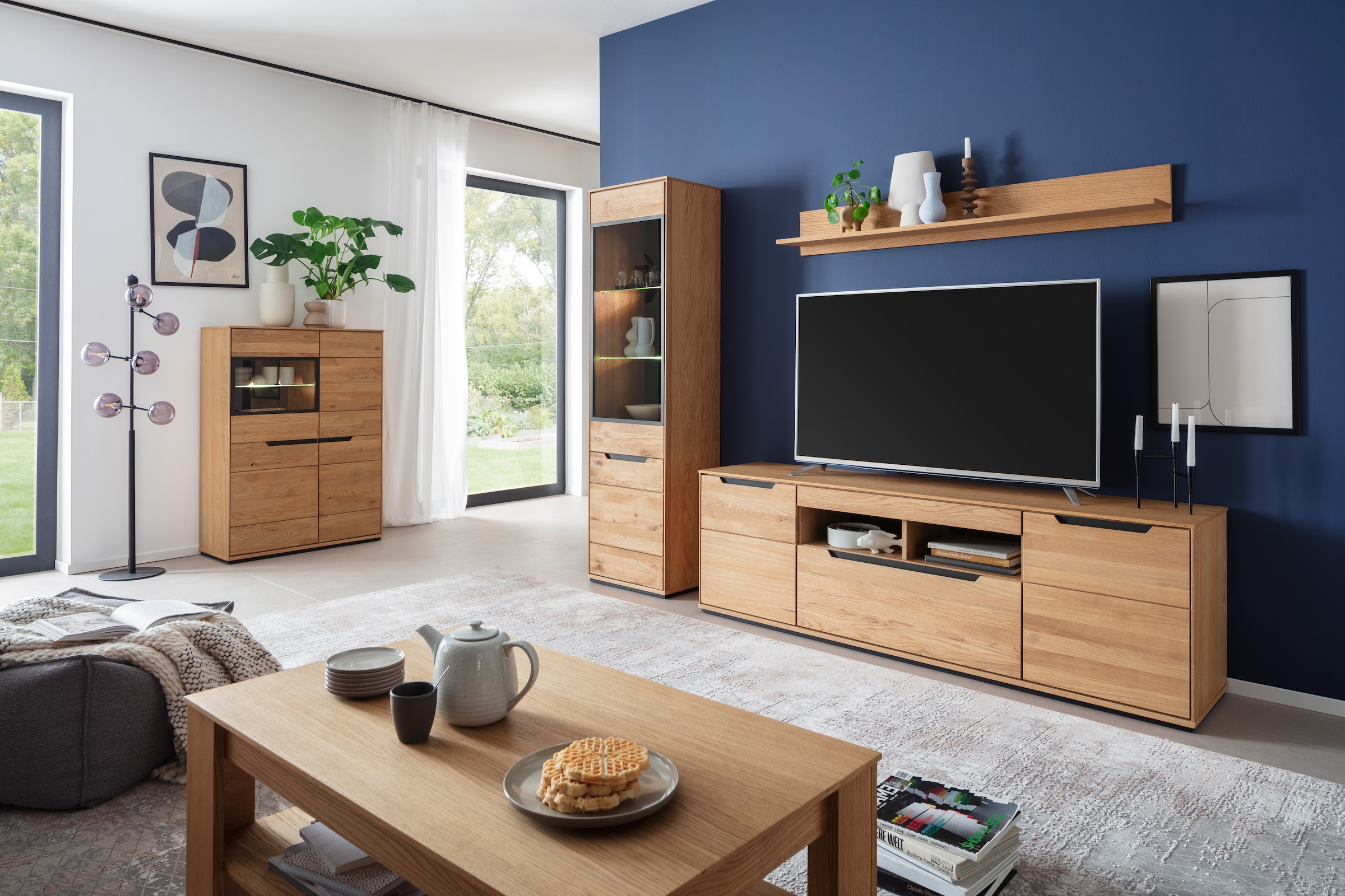 MCA living Wohnwand »Araya Wohnkombination II« Komplett-Set, optional: Glaskantenbeleuchtung, 4 Stk. tlg.