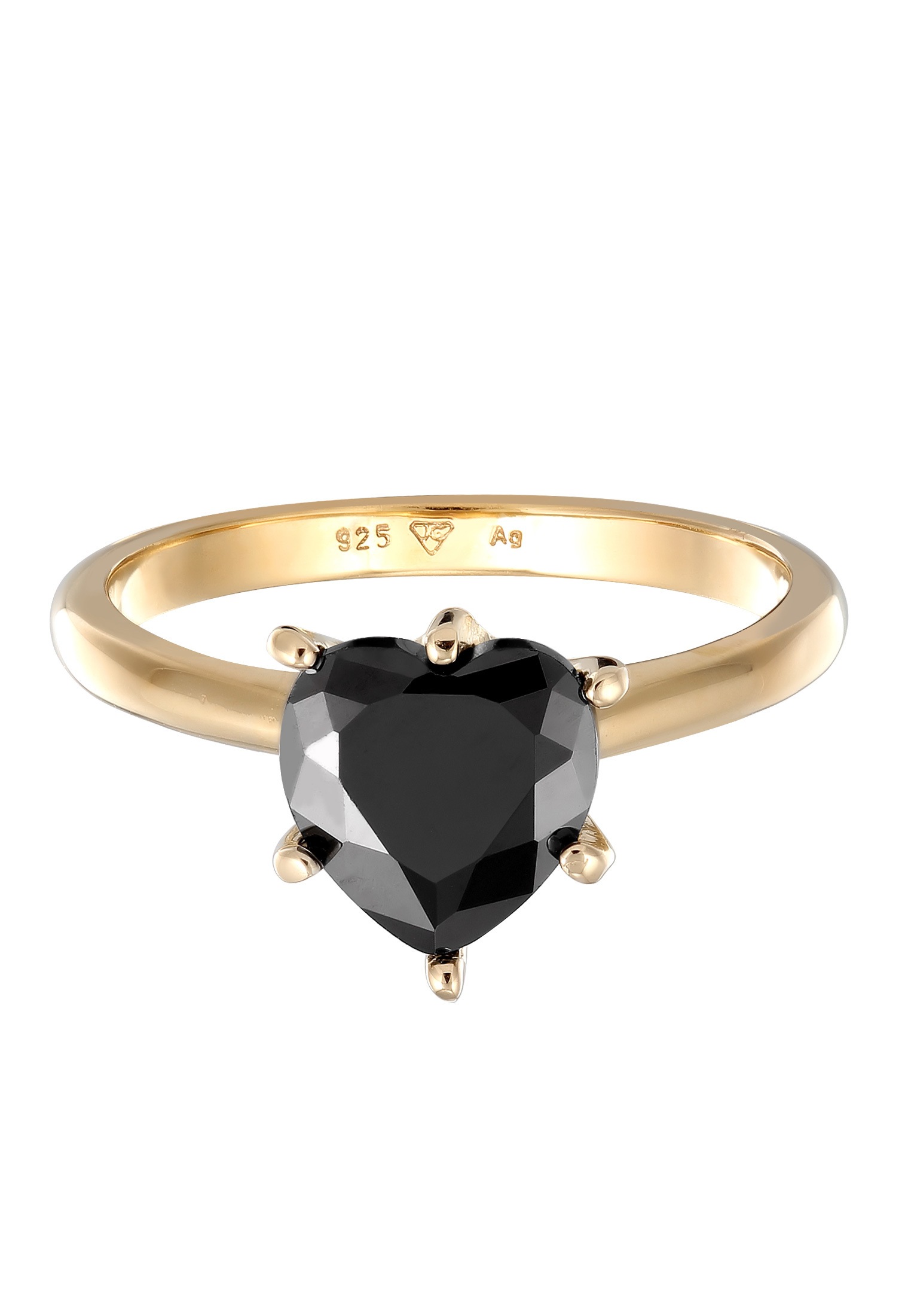 Elli Silberring »Ring Herz Zirkonia Verlobungsring Solitär 925 Silber«