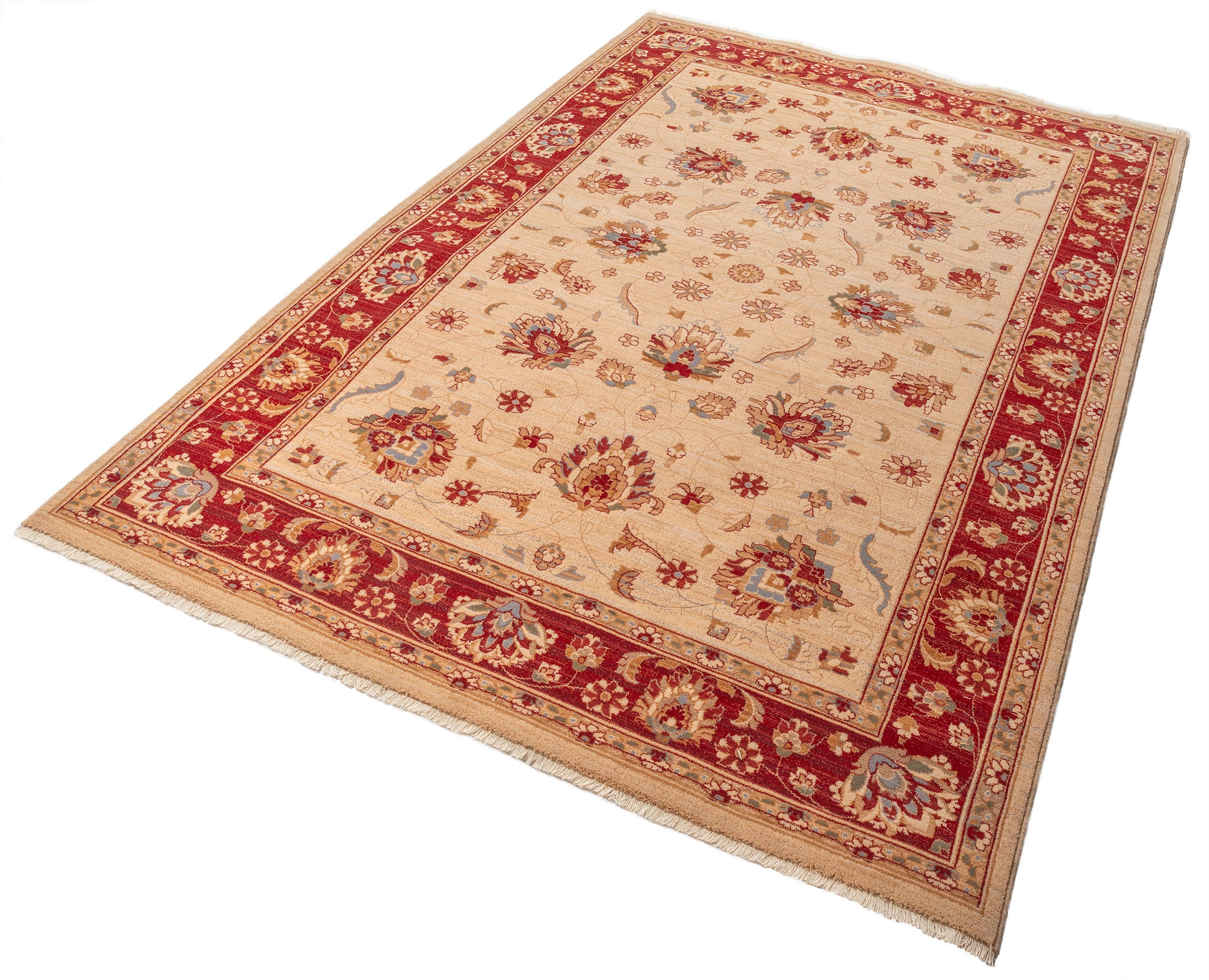 THEKO Wollteppich »Saharna 2444« rechteckig 12 mm Höhe reine Wolle, Orient-Optik, mit Fransen