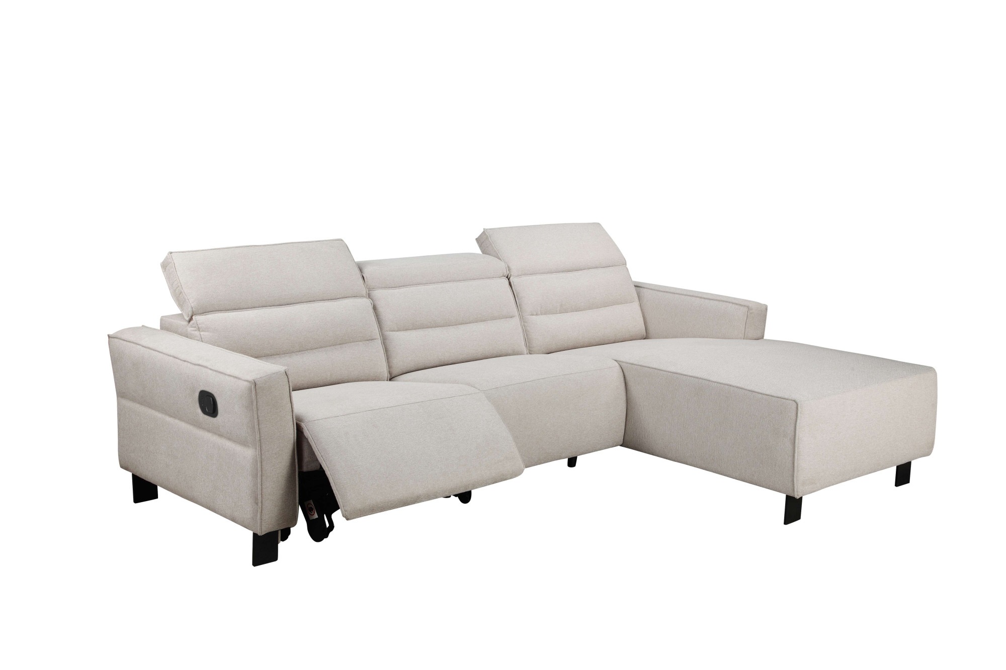 Places of Style Ecksofa »Carpari, L-Form, 263 cm, manuelle o. elektrische Relaxfunktion,«, USB A/C und Kopfteilverstellung