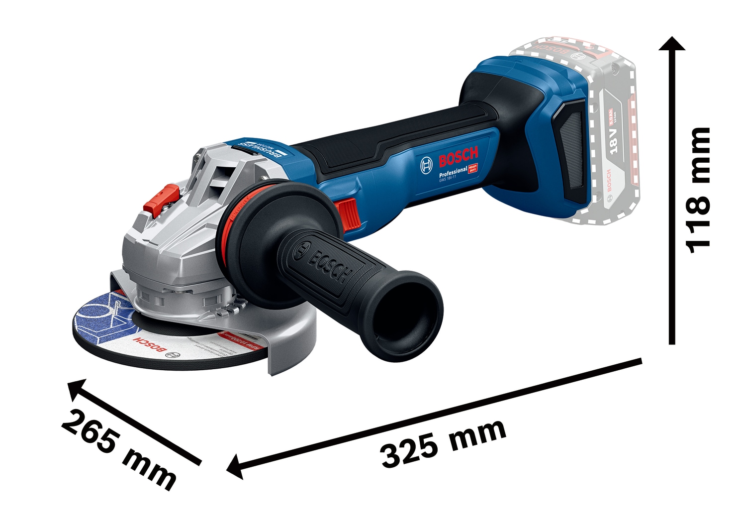 Bosch Professional Akku-Winkelschleifer »»GWS 18V-11««, ohne Akku, ohne Ladegerät