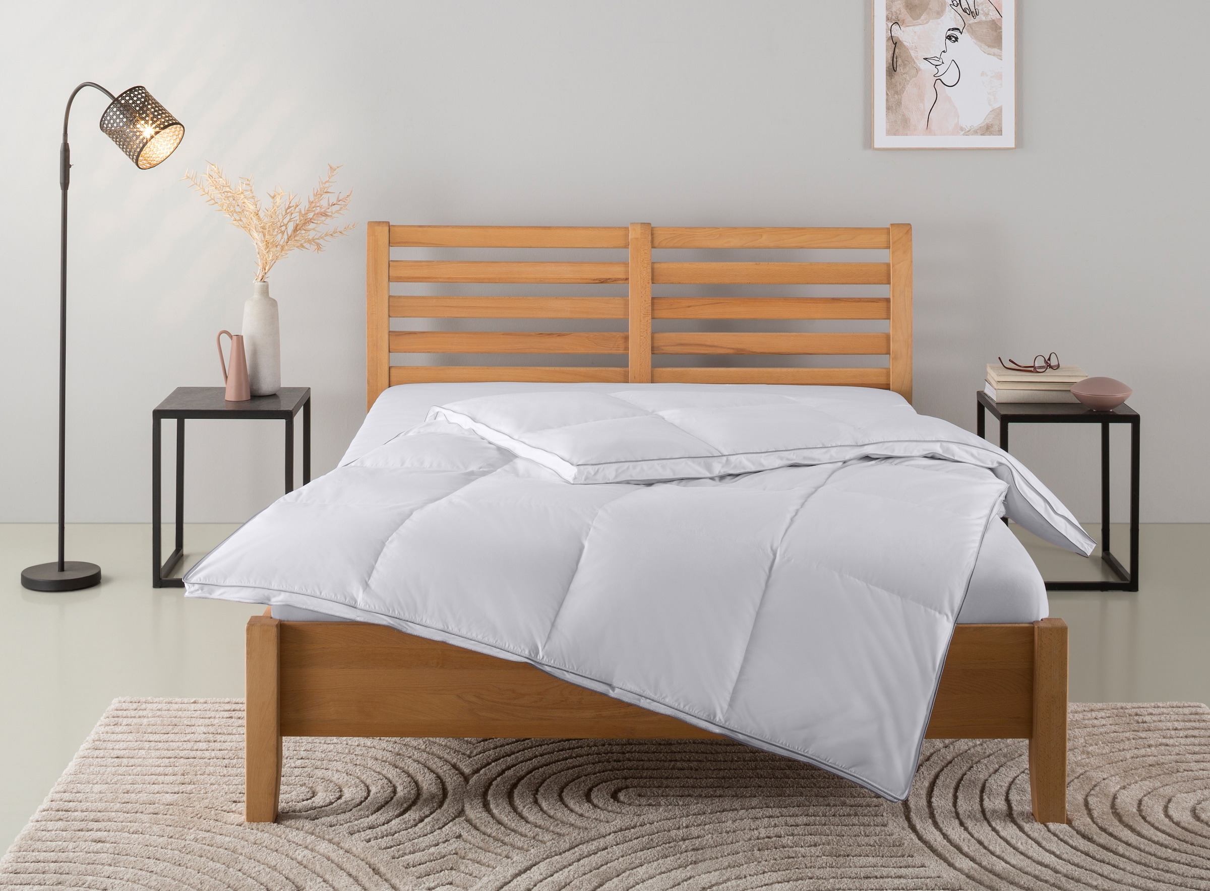 OTTO home Daunenbettdecke "Moulle, Bettdecke 135x200 cm und 155x220 cm" warm Füllung 90% Daunen & 10% Federn 1 Stk. tlg. Bettdecken, Sommer oder Winter, Decke, Made in Germany, atmungsaktiv