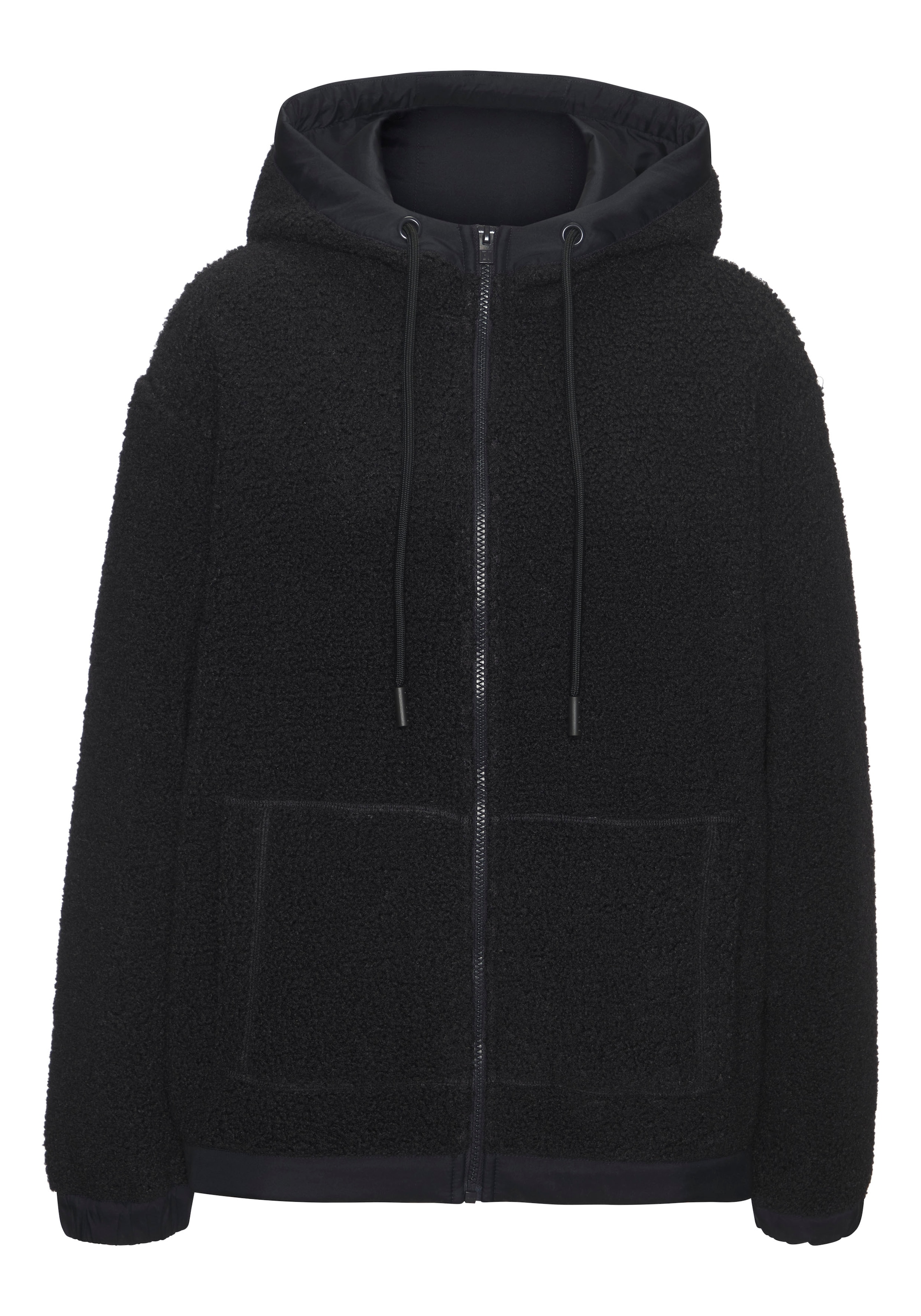 Elbsand Fleecejacke mit Kapuze aus Teddy-Fleece- mit Kapuze und schönem Logo auf der Rückseite