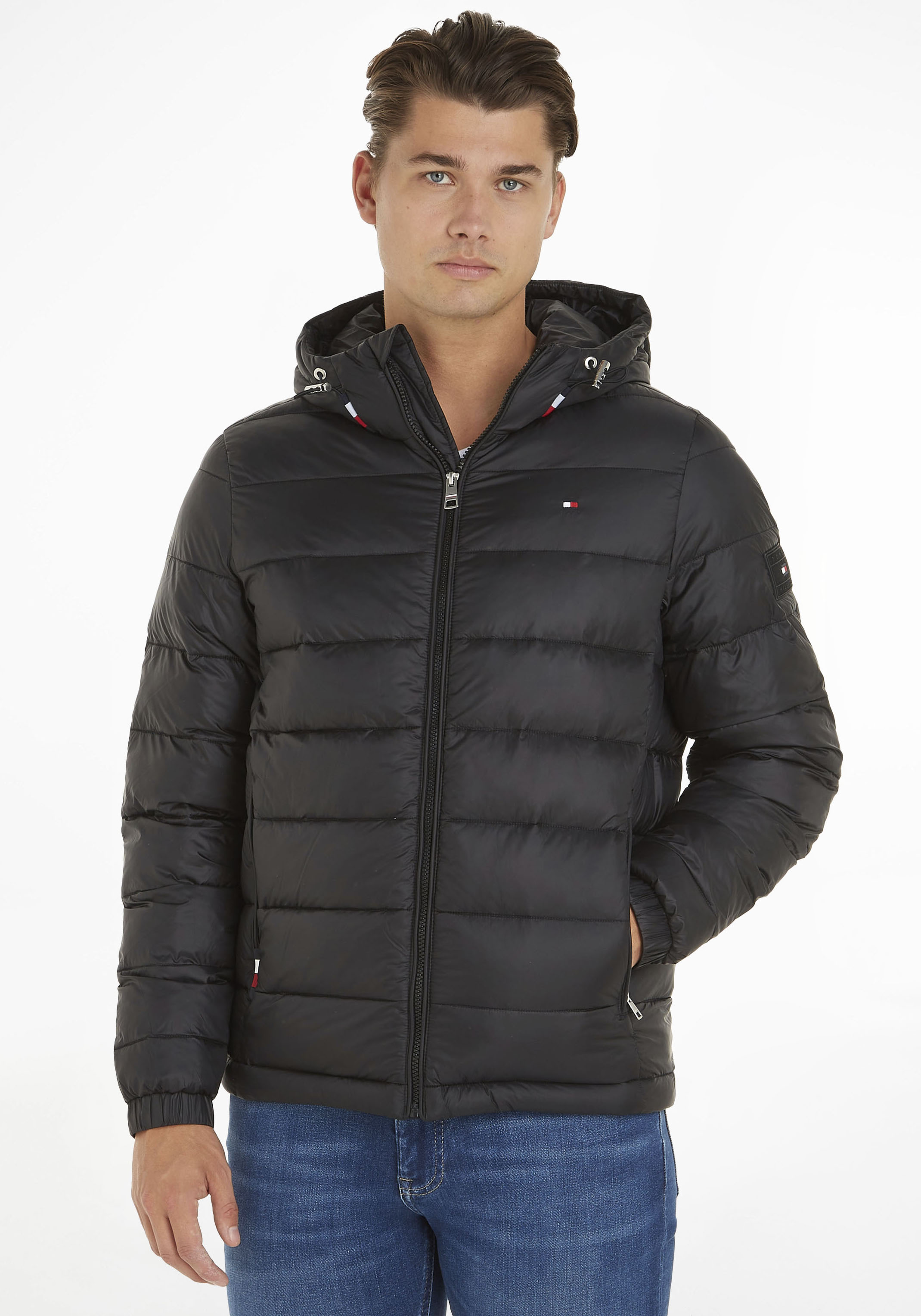 Steppjacke »QUILTED HOODED JACKET«, mit Kapuze, mit Reißverschlusstaschen seitlich und...