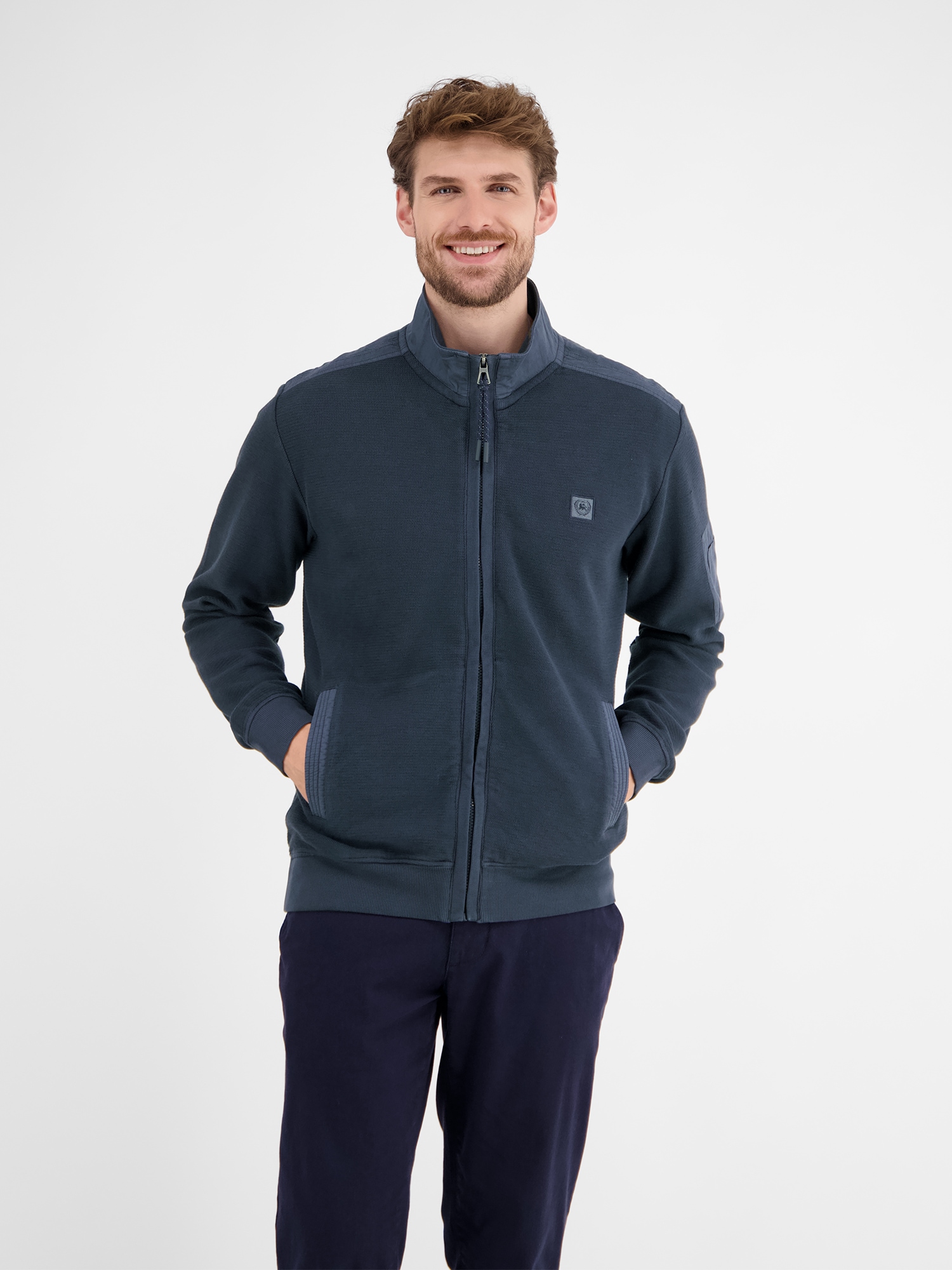 LERROS Sweatjacke »LERROS Sweatjacke in Zig-Zag-Struktur«