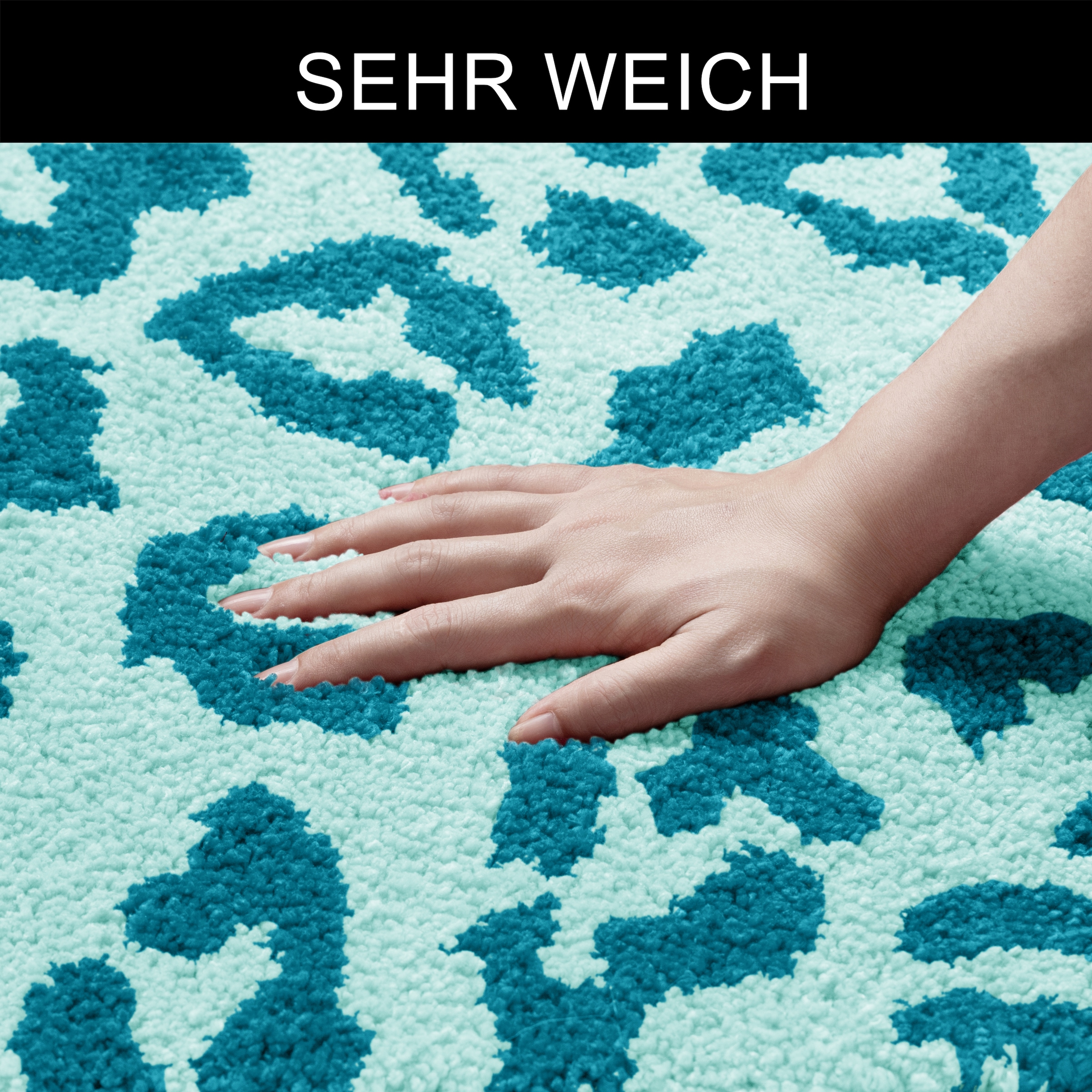OTTO home Badematte »Anna Leo, Badvorleger, Badezimmer Teppich, Duschvorleger« Höhe 15 mm rutschhemmend beschichtet fußbodenheizungsgeeignet | schnell trocknend mit Animal Print, modernes Muster, Leo, weich