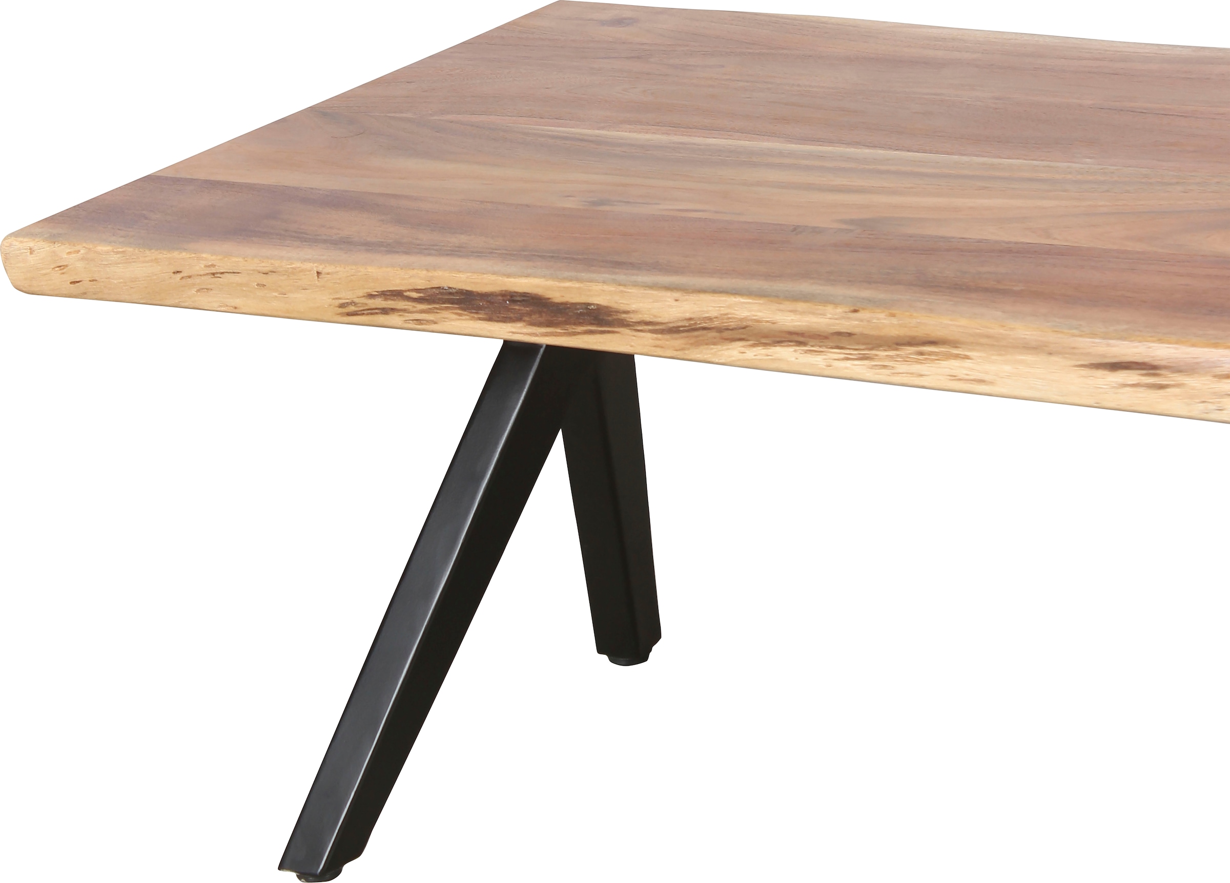 byLIVING Couchtisch »Cheta«, aus Massivholz Akazie 35mm, mit natürlicher Baumkante, Breite 115cm