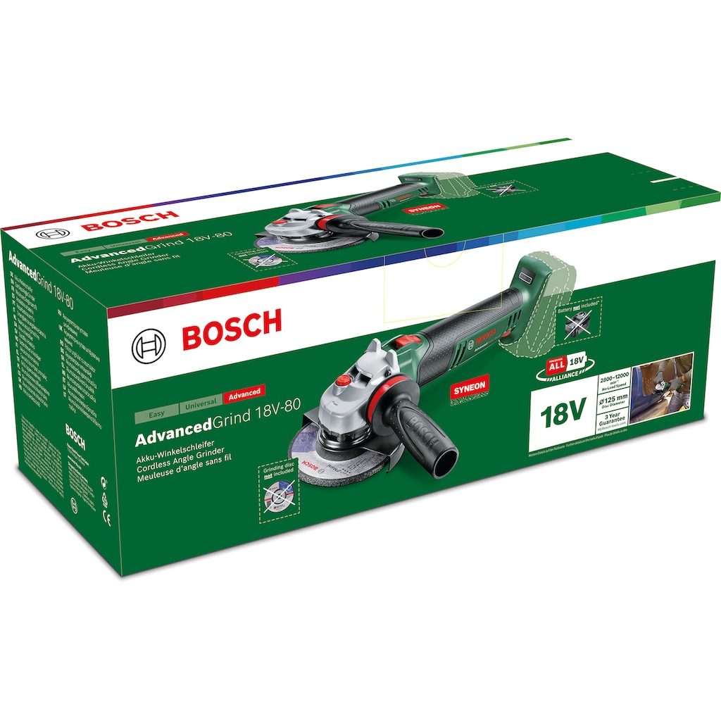 Bosch Home & Garden Akku-Winkelschleifer »AdvancedGrind 18V-80 - solo«