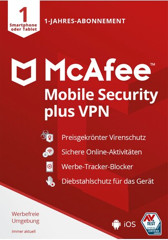 McAfee Virensoftware »McAfee Mobile Security Plus Android/iOS - 1 Jahr«, in a Box kaufen