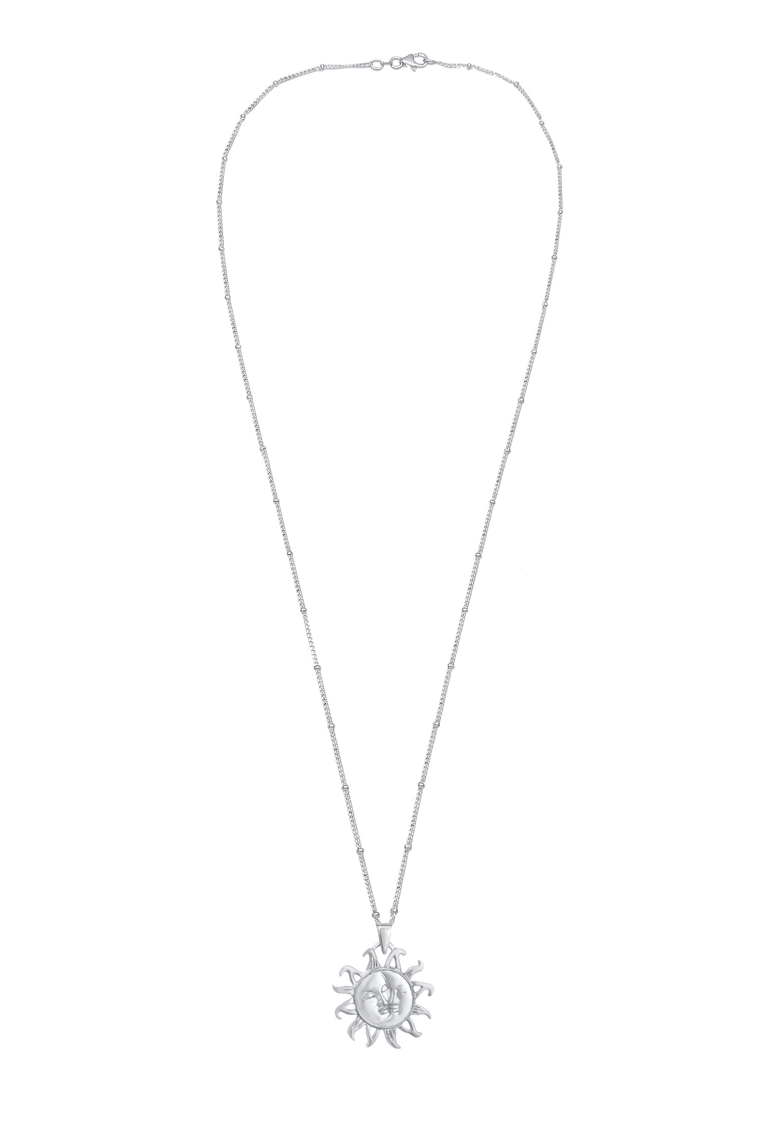 Elli Kette mit Anhänger »Halskette Sonne Mond mit Kugelkette 925er Silber«