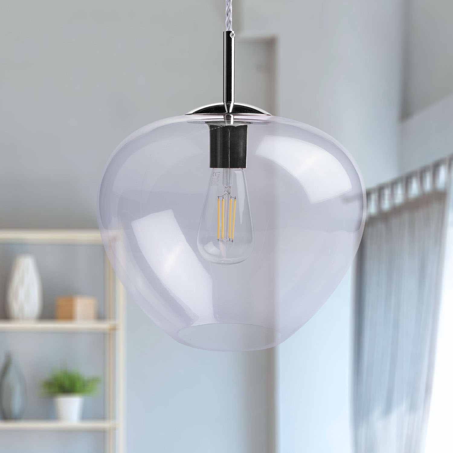 Paco Home Pendelleuchte »Stela« E27 Deckenlampe LED  Wohnzimmer Schlafzimmer Höhenverstellbar Glas E27