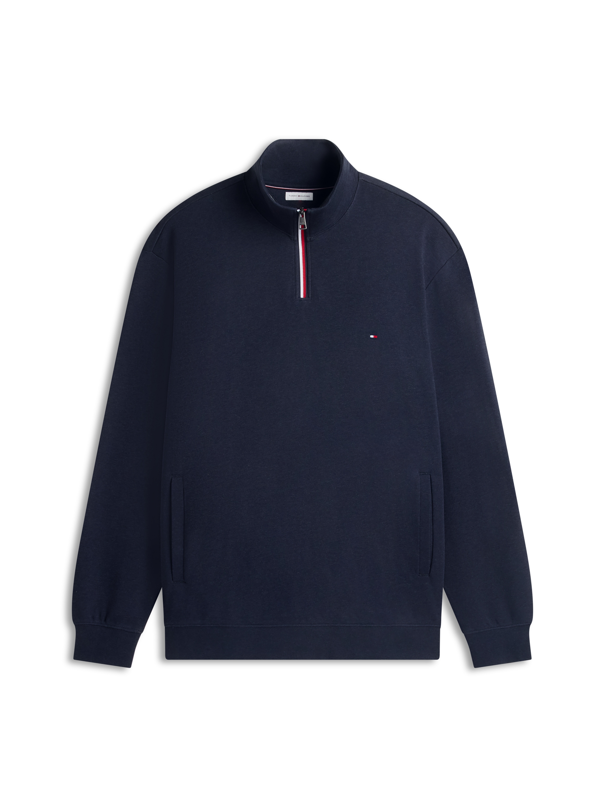 Tommy Hilfiger Big & Tall Sweatshirt »BT-RWB TERRY TIPED REGULAR 1/4 ZIP-B«, Große Größen, Troyerkragen
