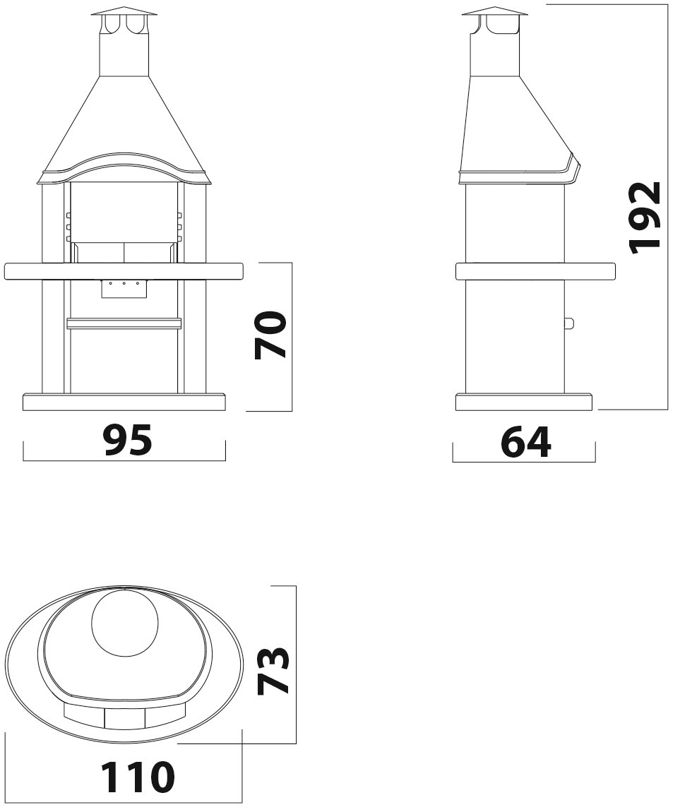 WELLFIRE Grillkamin »Duna«, BxTxH: 110x73x192 cm