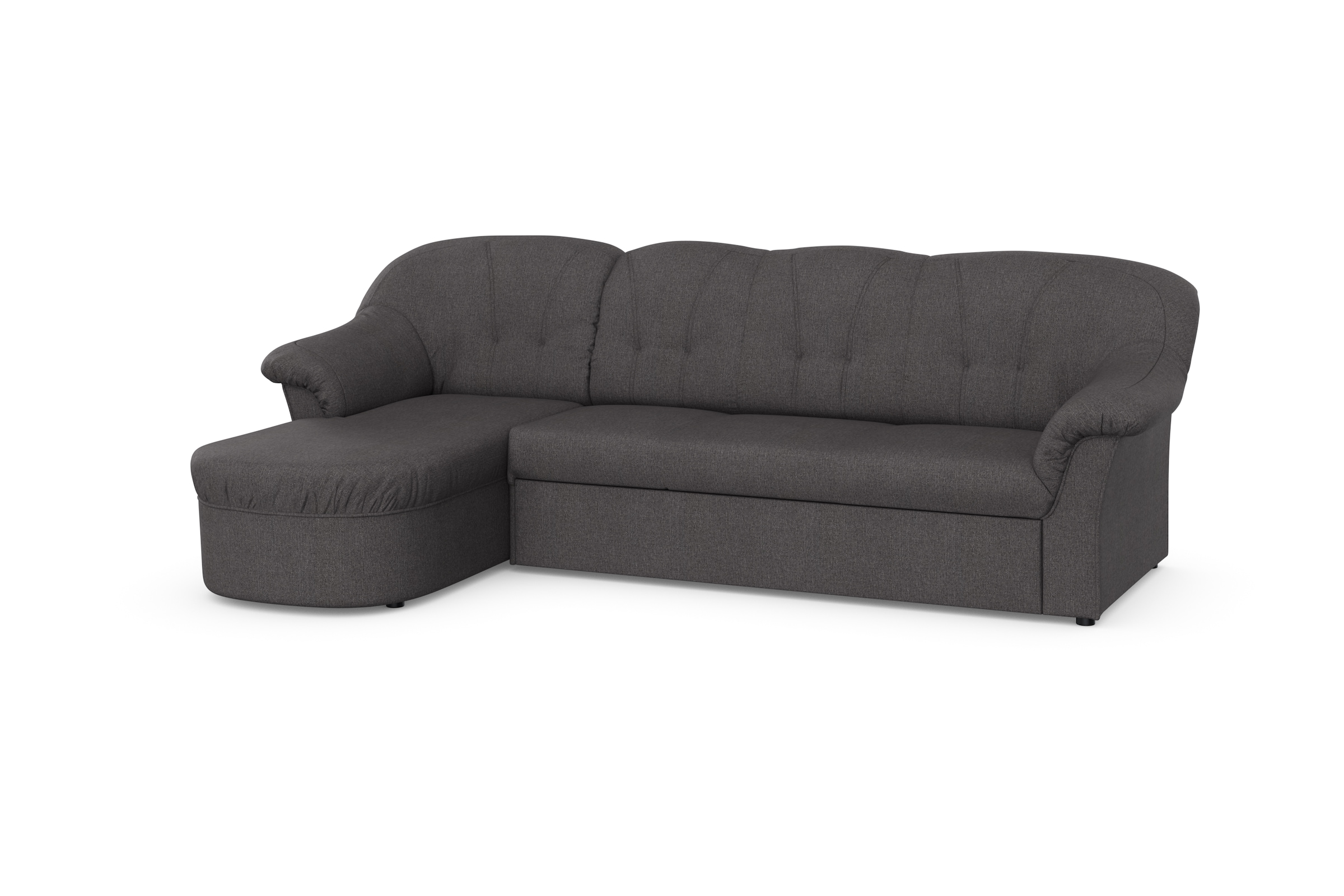 DOMO collection Ecksofa »Pegnitz, elegante Rückensteppung, kompakte Stellmaße 238/141cm, L-Form«, wahlweise mit Bettfunktion
