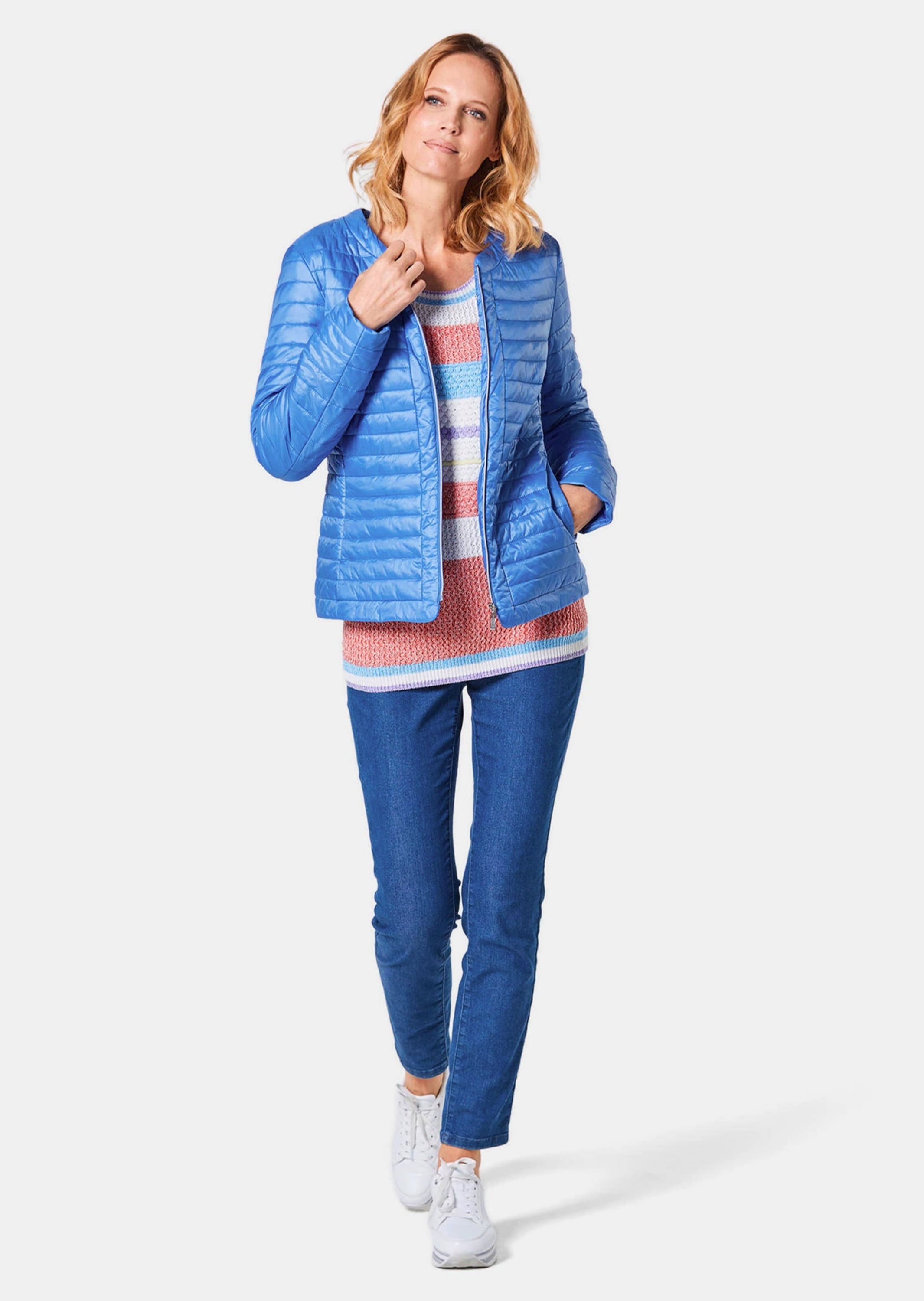 GOLDNER Steppjacke »Kurzgröße Steppjacke in zart glänzender Qualität« mit Reißverschluss und Eingrifftaschen