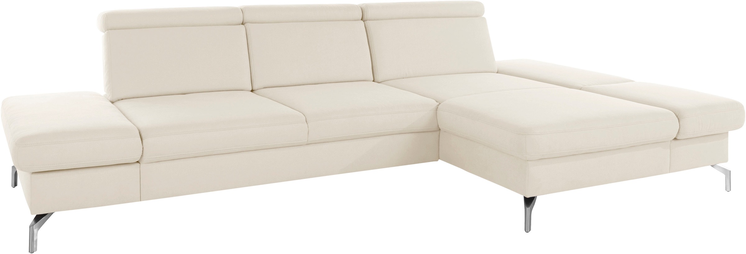 sit&more Ecksofa »Brisbane L-Form«, Fußhöhe 15 cm, inklusive Sitztiefen-, Armteil- und Kopfteilverstellung