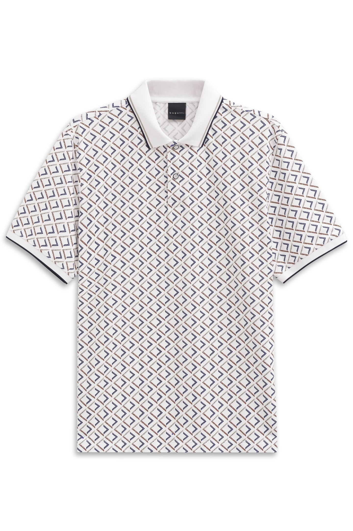 bugatti Poloshirt »Modern Fit«, mit Rauten-Muster