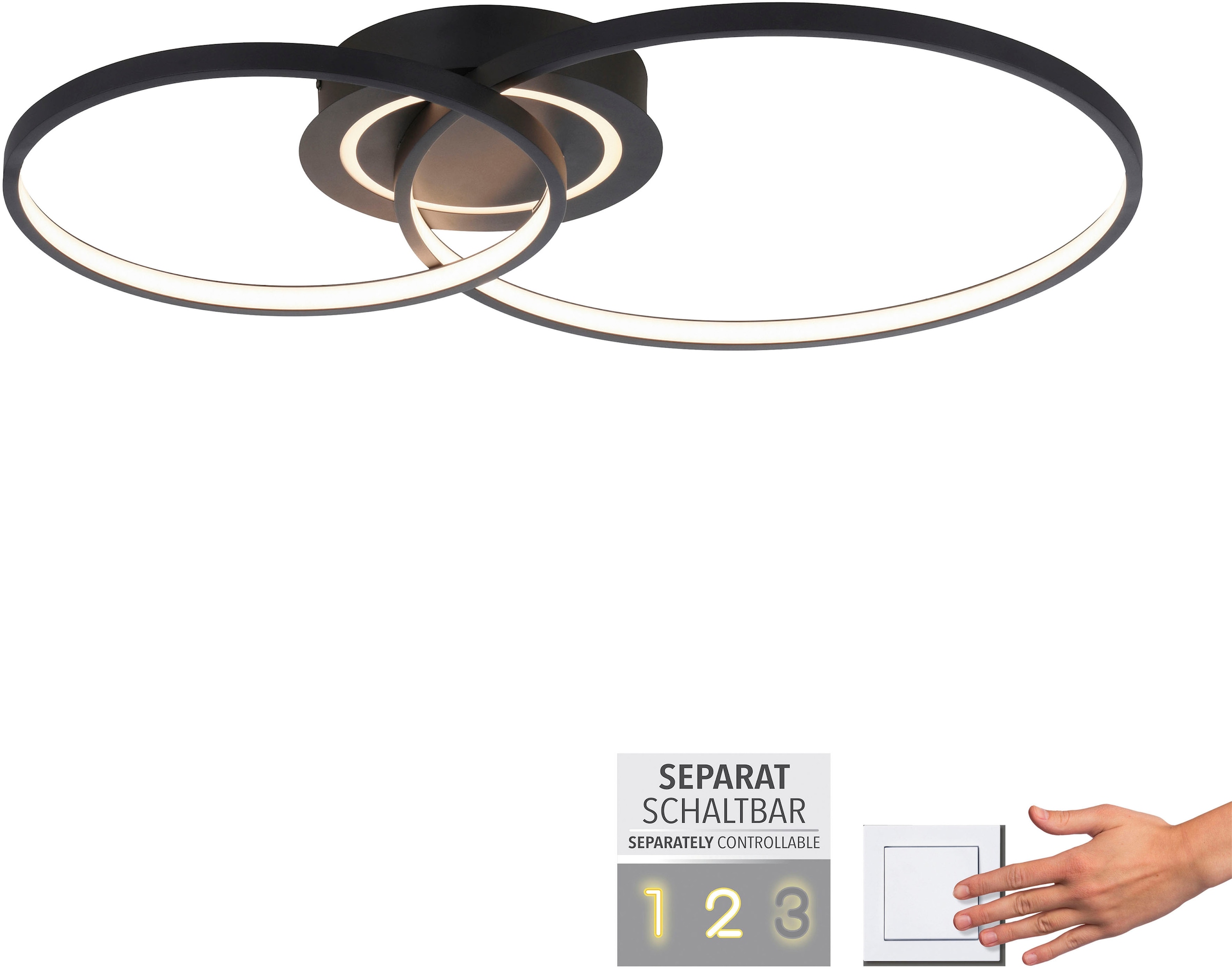 JUST LIGHT LED Deckenleuchte »ASMINA«, 2 flammig, Leuchtmittel LED-Board-LED-Board | LED fest integriert-LED fest integriert