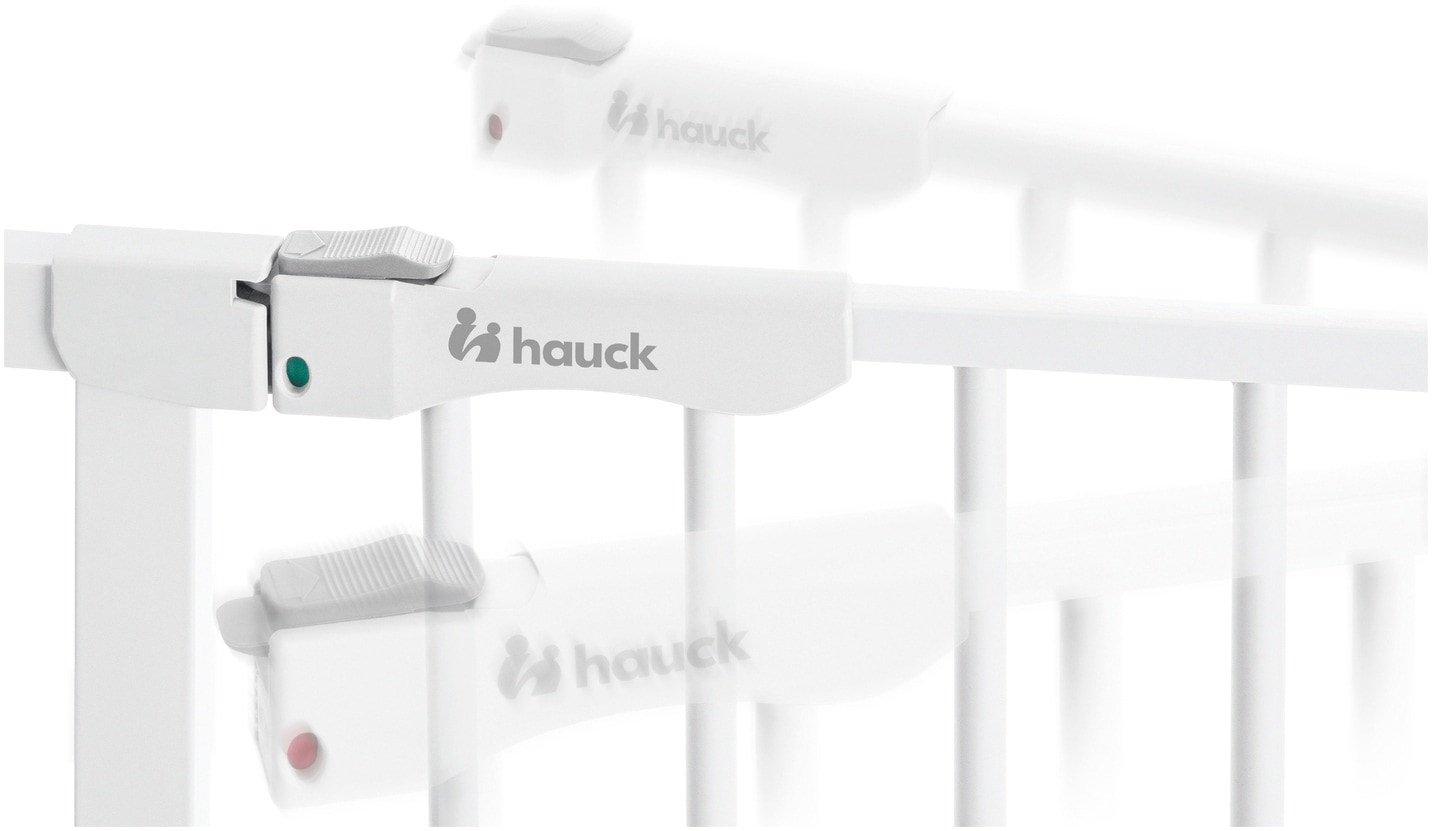 Hauck Türschutzgitter »Clear Step Autoclose 2 Set inklusive Verlängerung 9 cm, White«, auch als Treppenschutzgitter verwendbar; 84-89 cm; flacher Durchgang