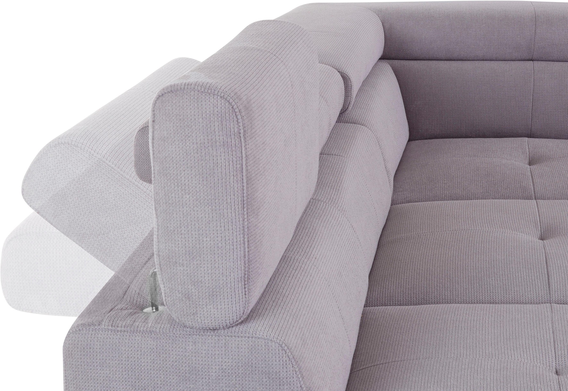 COTTA Polstergarnitur »Enterprise L-Form«, (Set), Set bestehend aus: Ecksofa mit Arm- & Kopfteilverstellung & Hocker