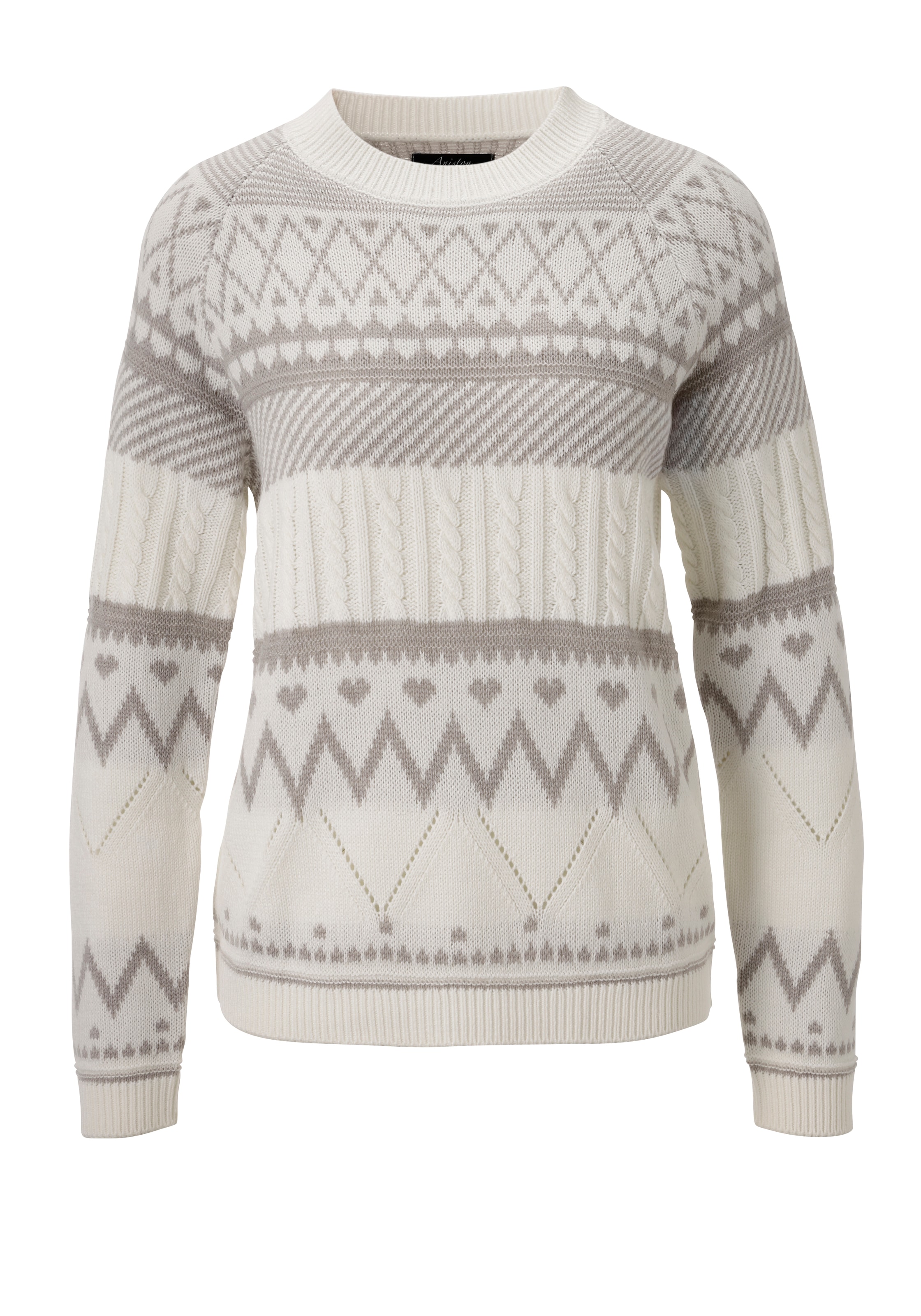 Aniston CASUAL Strickpullover im trendigen Muster-Mix