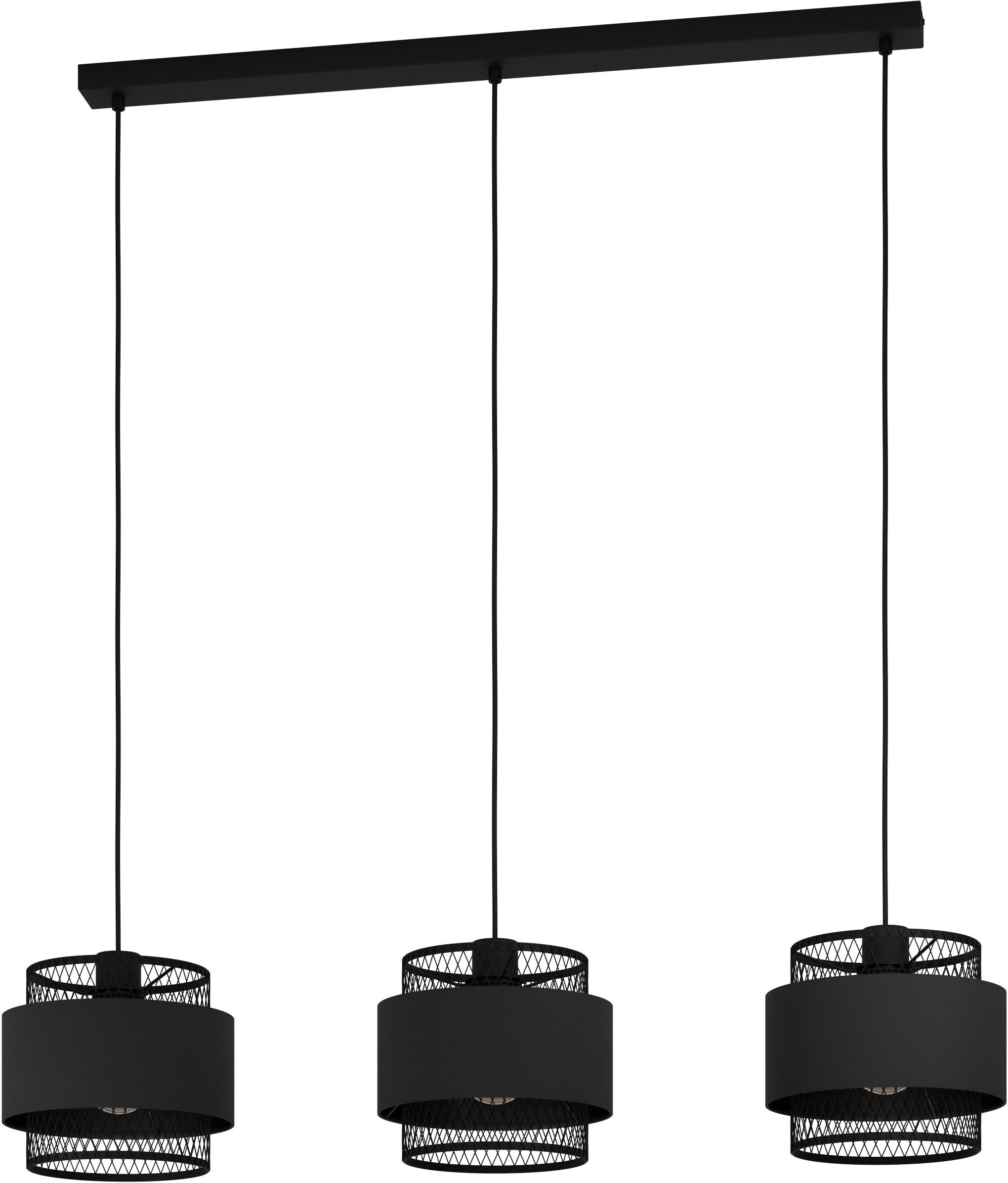EGLO Hängeleuchte »BAZELY«, Leuchtmittel E27 | Leuchtmittel wechselbar-ohne Leuchtmittel, Hängeleuchte in schwarz aus Stahl - exkl. E27 - 40W