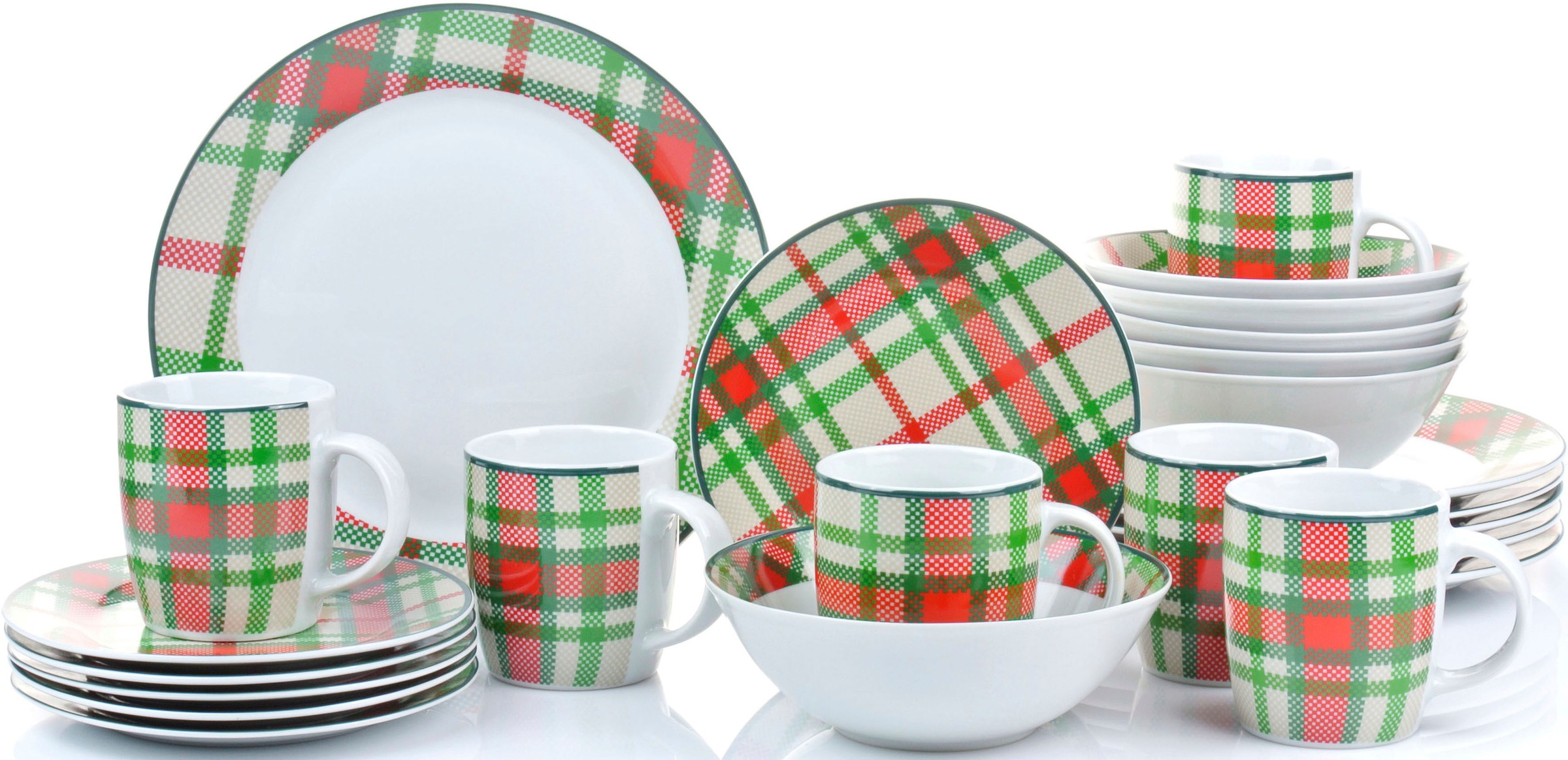 Retsch Arzberg Kombiservice »Highland Green« traditionelles Schotten-Karo in frischen Farben