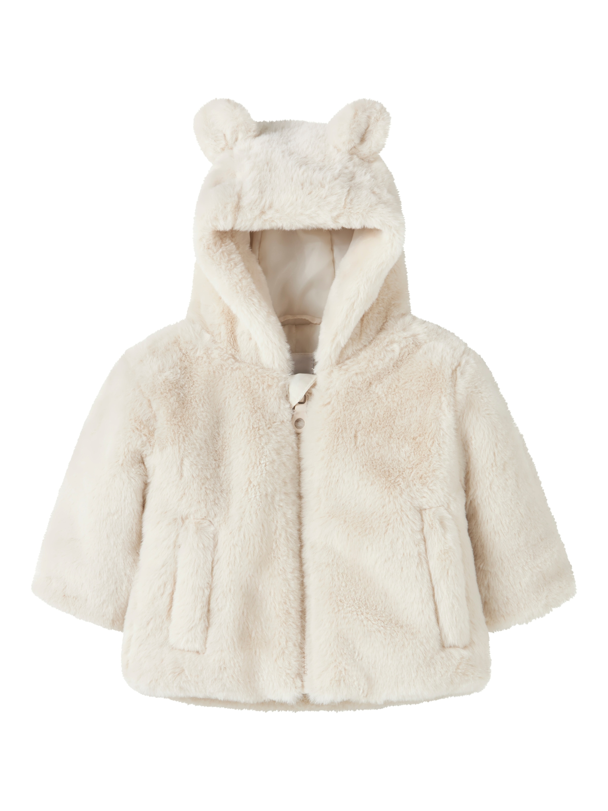 Name It Kapuzenplüschjacke »NBFMILA JACKET HOOD PB« mit Kapuze Kunstfaser